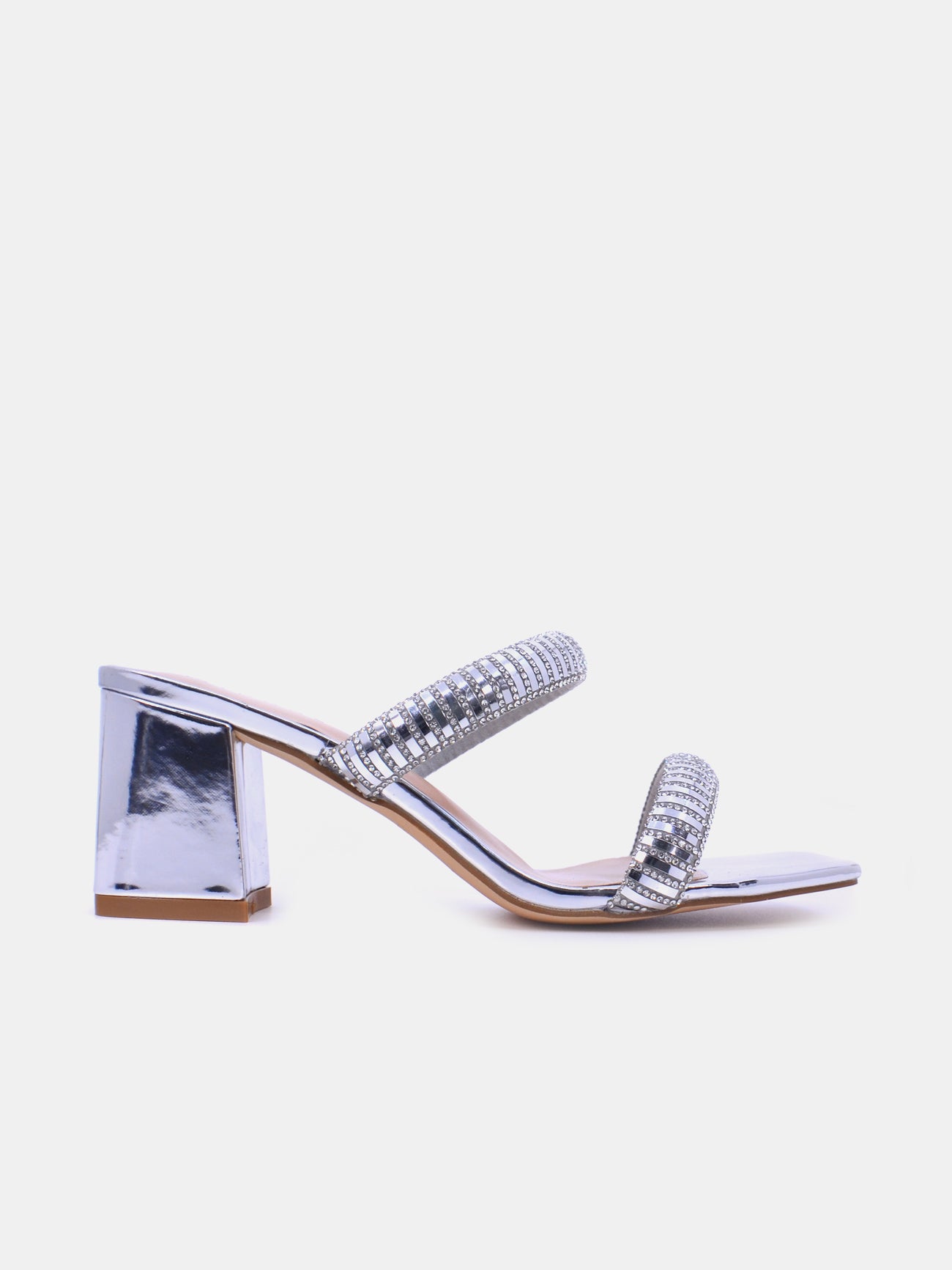 Mynaal Zenni Women's Block Heel Sandals #color_Silver