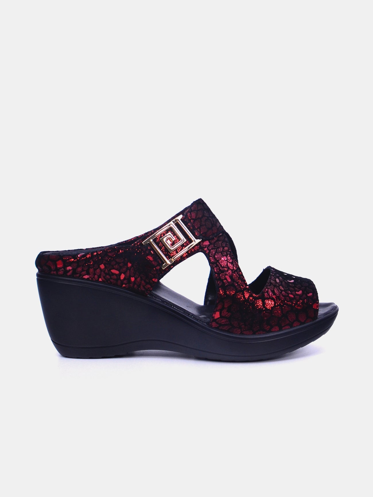 Michelle Morgan 20926-8 Women's Wedge Sandals #color_Maroon