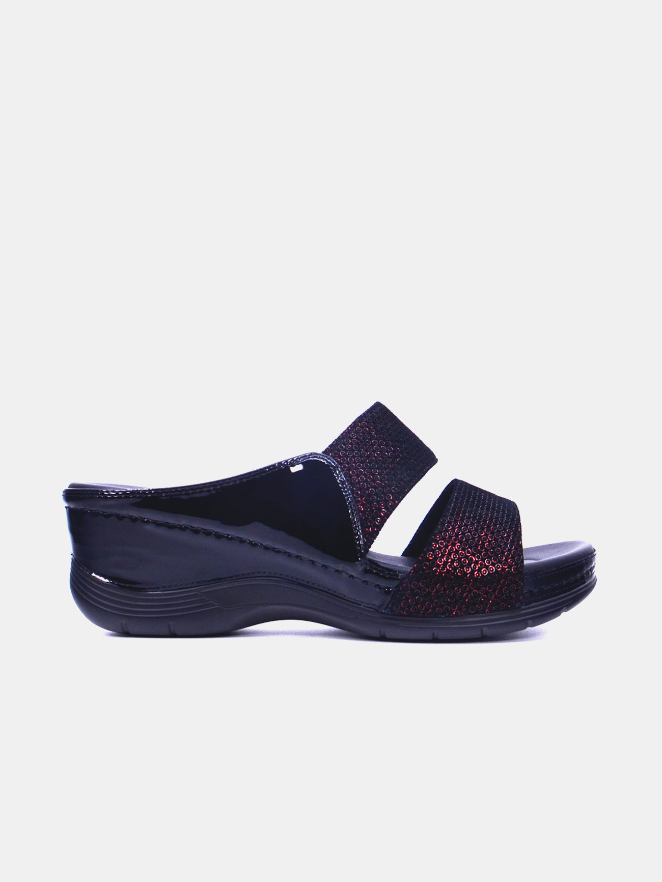 Michelle Morgan 2407-5 Women's Wedge Sandals #color_Maroon