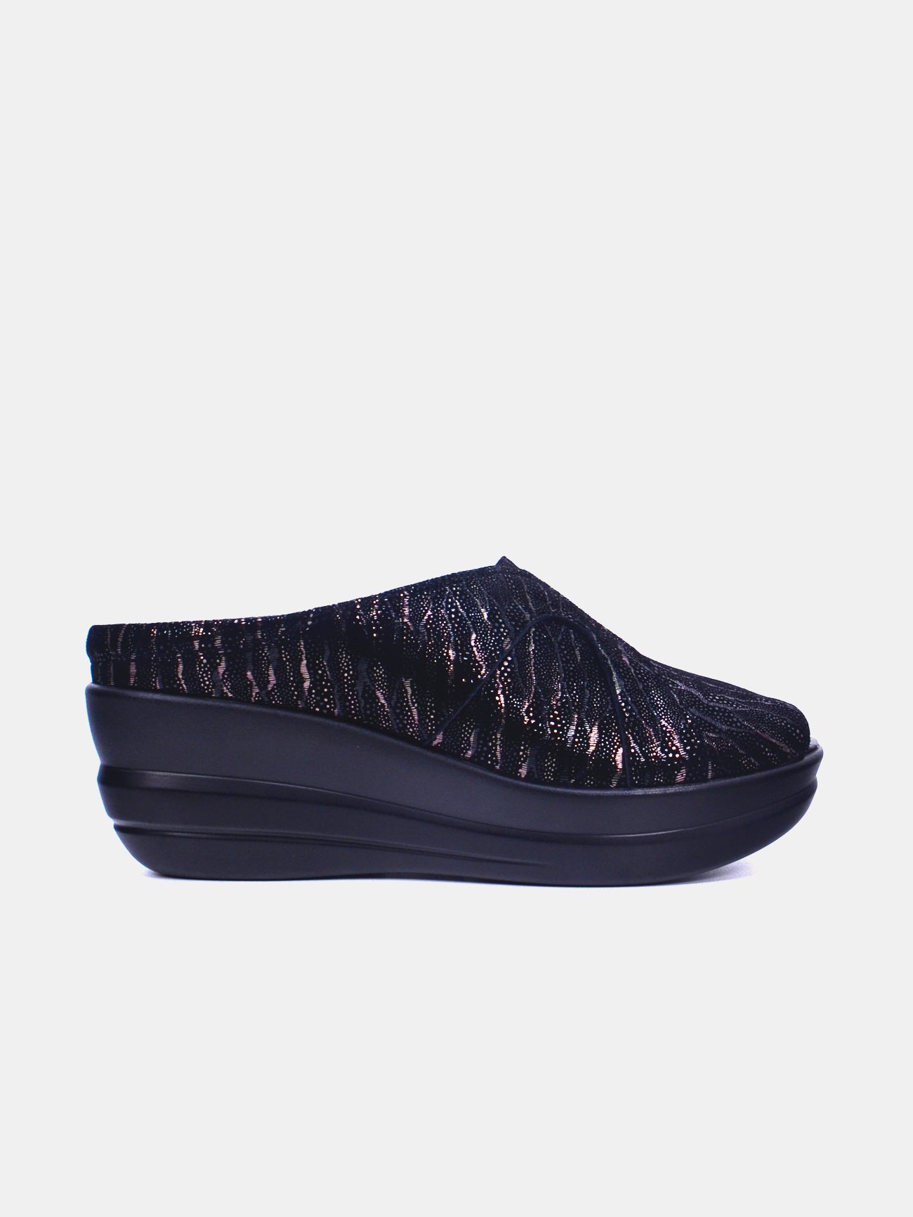 Michelle Morgan 19009-42 Women's Wedge Sandals #color_Black