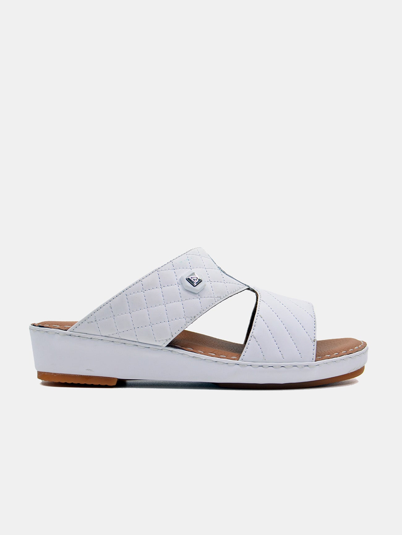 Barjeel Uno B-04 Men's Arabic Sandals #color_White