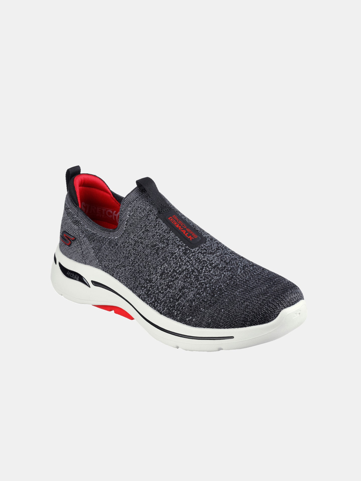 Skechers Men's GO WALK Arch Fit - Linear Axis Trainers #color_black