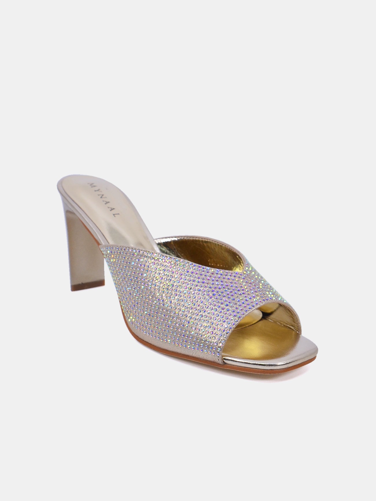 Mynaal Glitzo Women's High Heel Sandals #color_Gold