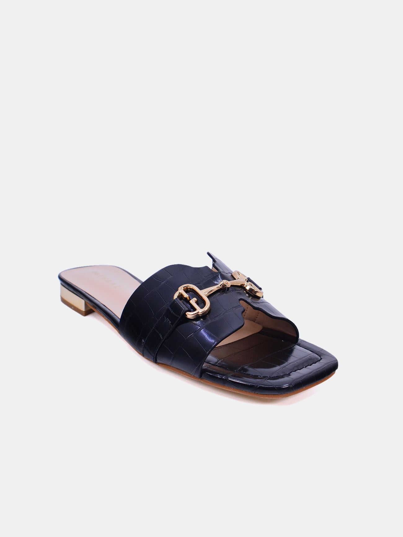 Mynaal Azmara Women's Flat Sandals #color_Black