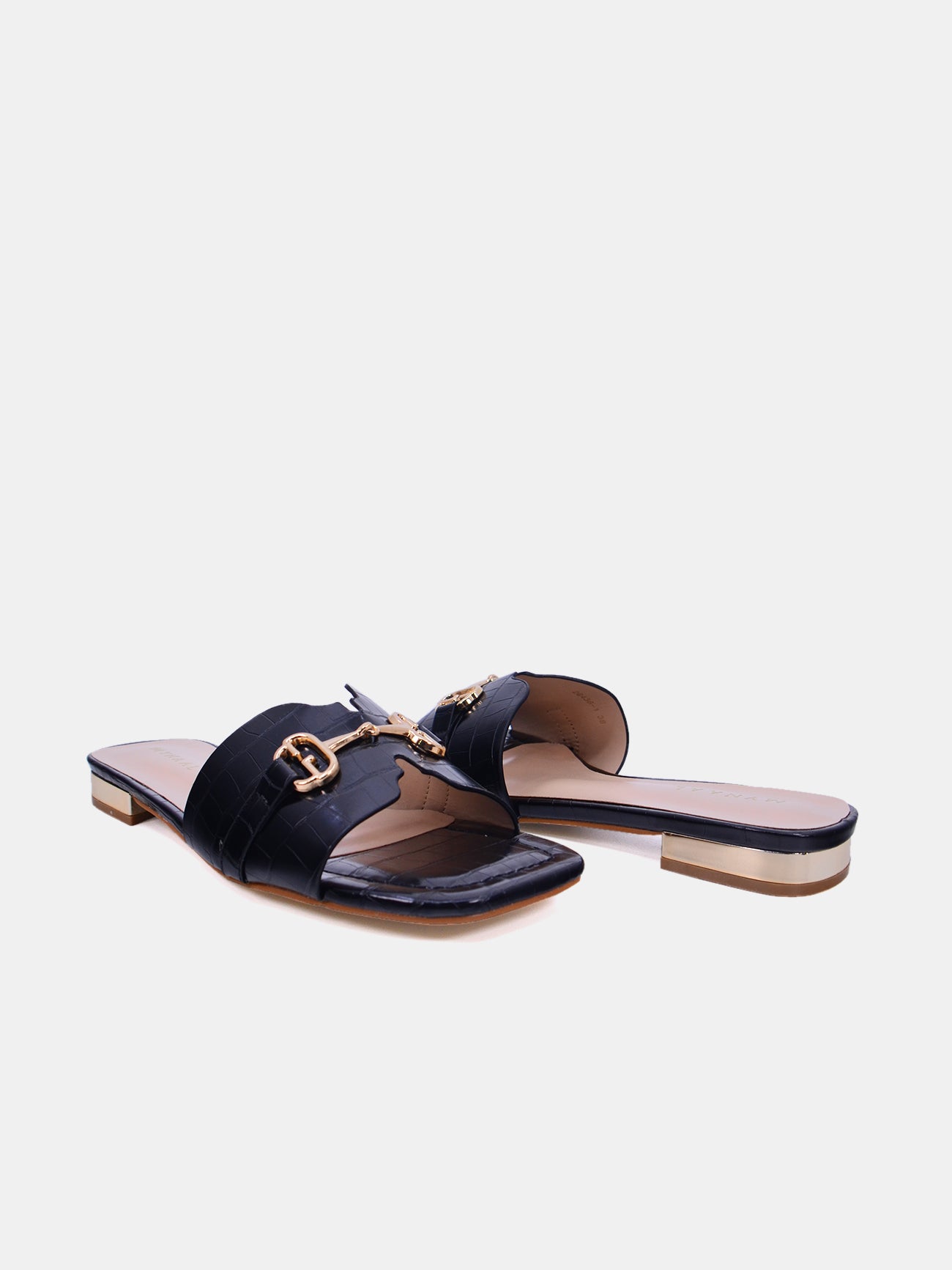 Mynaal Azmara Women's Flat Sandals #color_Black