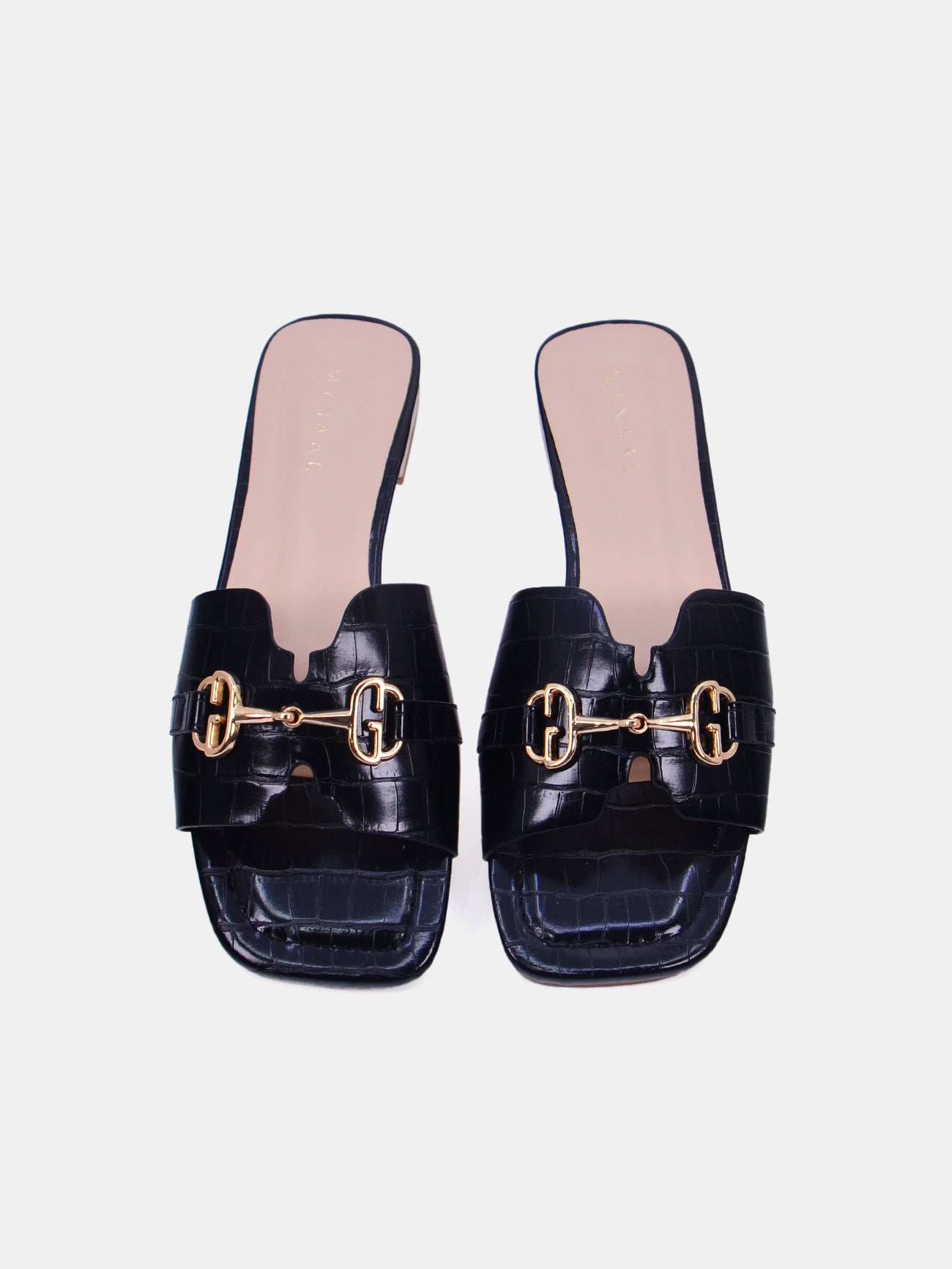 Mynaal Azmara Women's Flat Sandals #color_Black