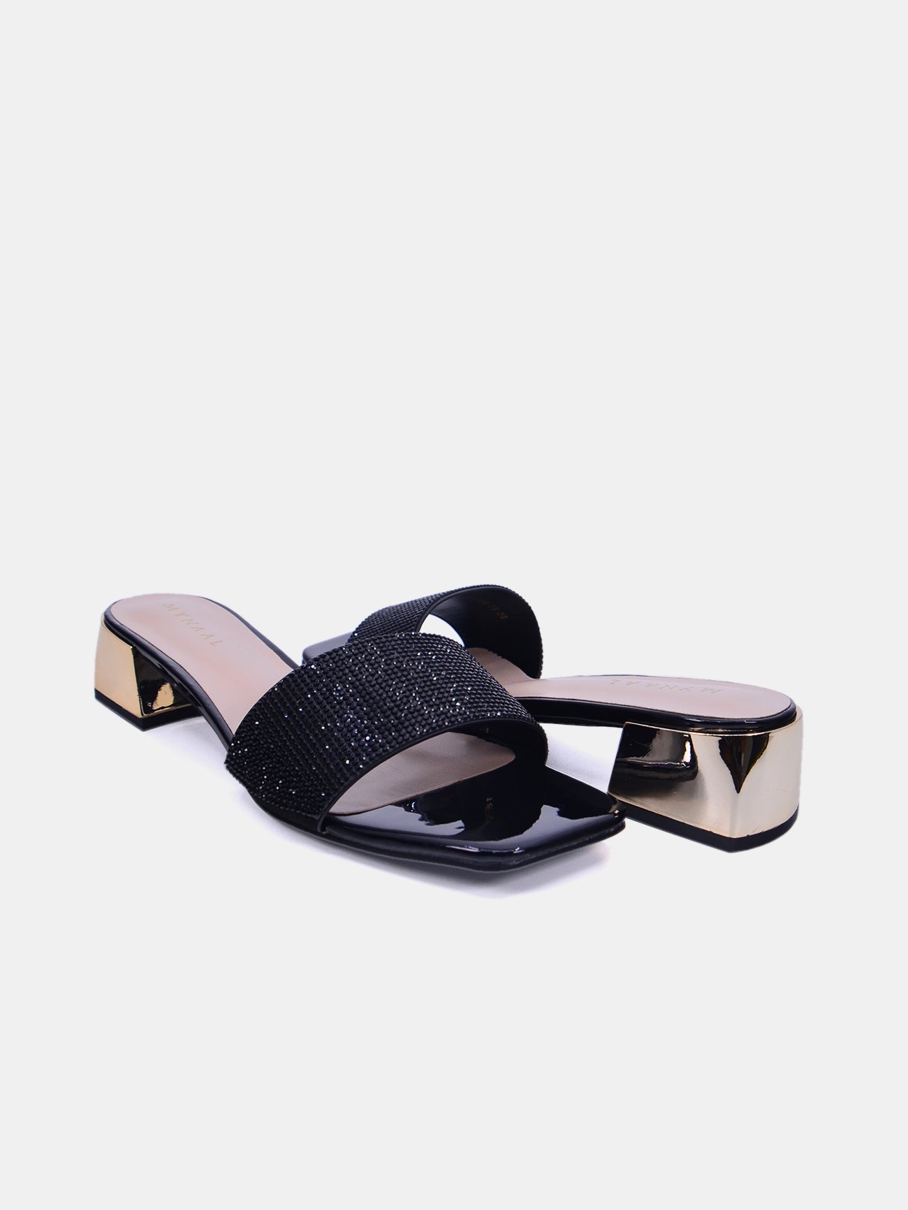 Mynaal Starling Women's Block Heel Sandals #color_Black