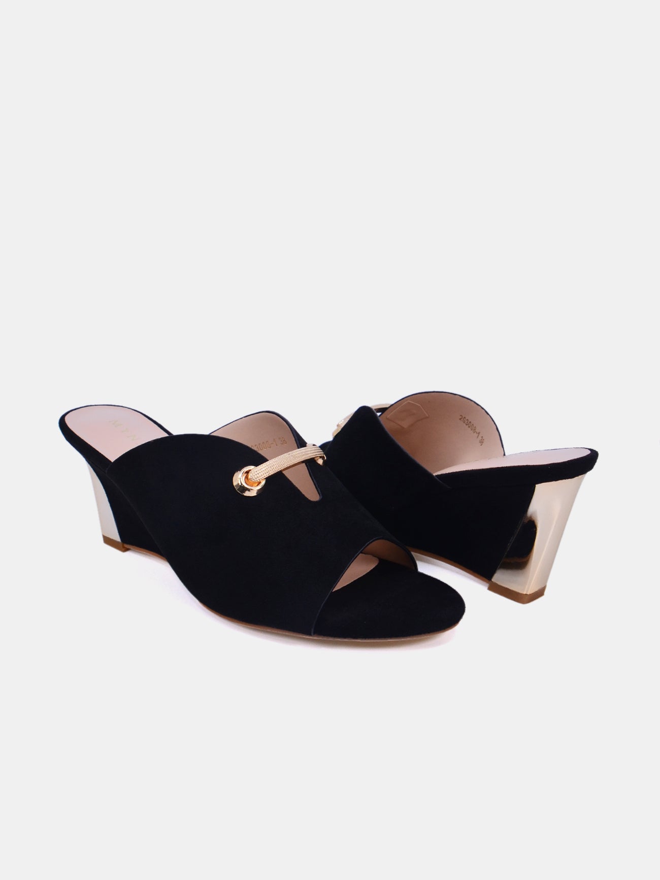 Mynaal Nalida Women's Wedge Sandals #color_Black
