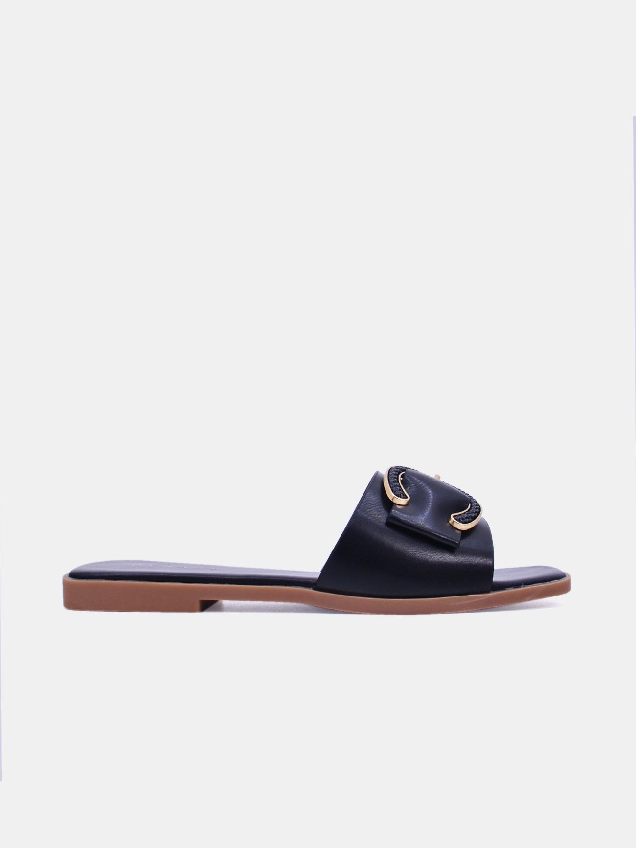 Mynaal Zalara Women's Flat Sandals #color_Black