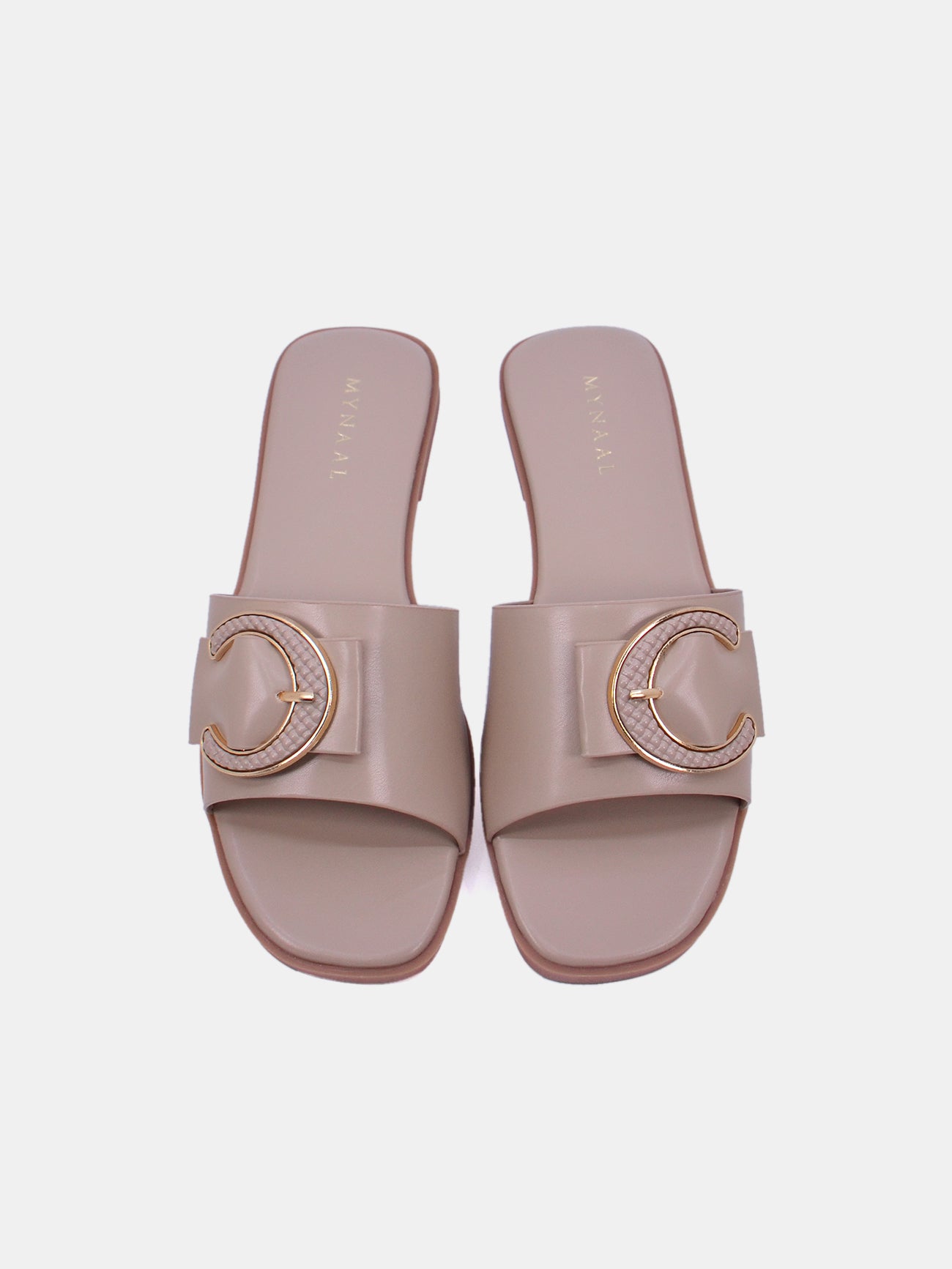 Mynaal Zalara Women's Flat Sandals #color_Beige