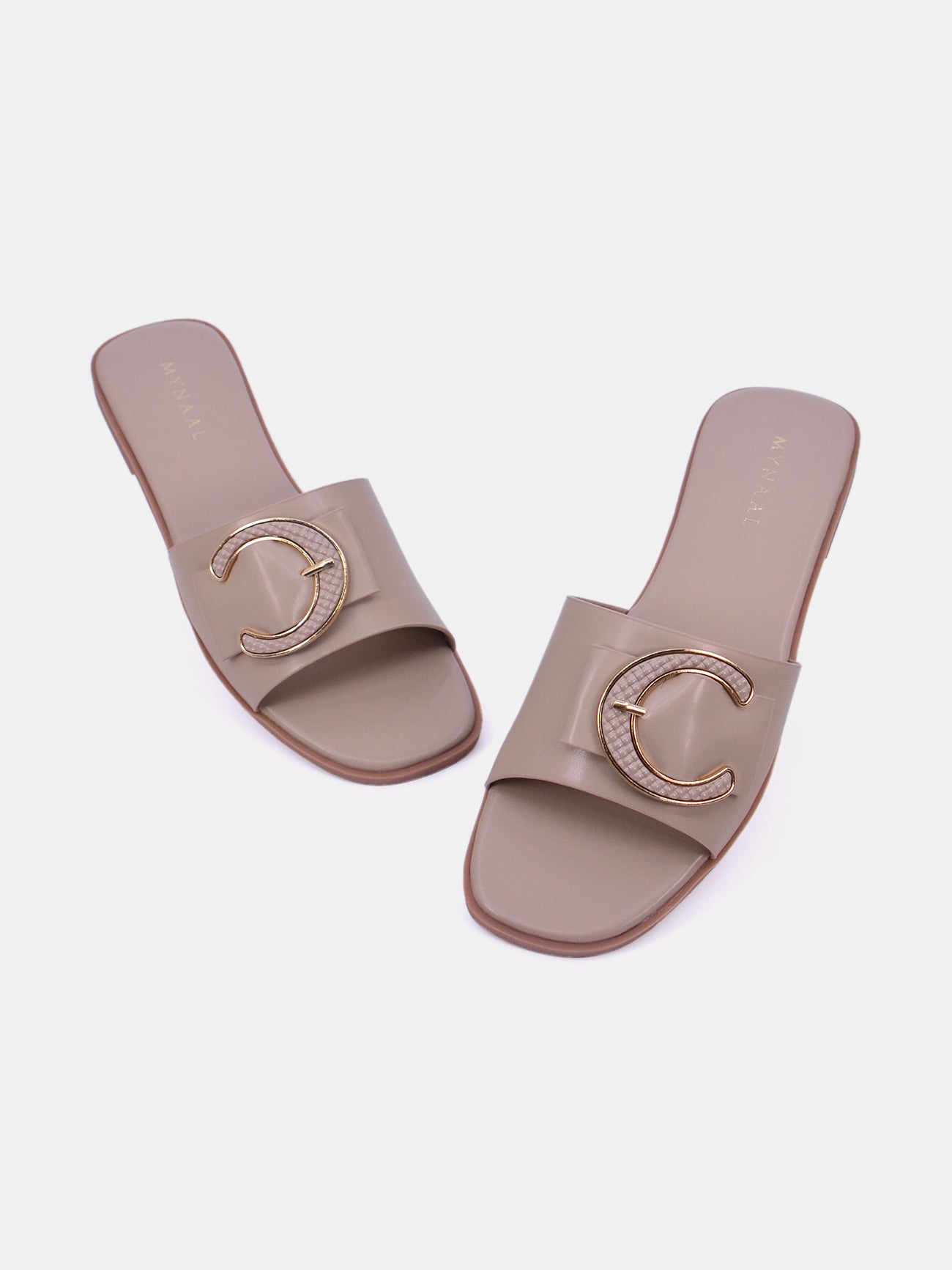 Mynaal Zalara Women's Flat Sandals #color_Beige