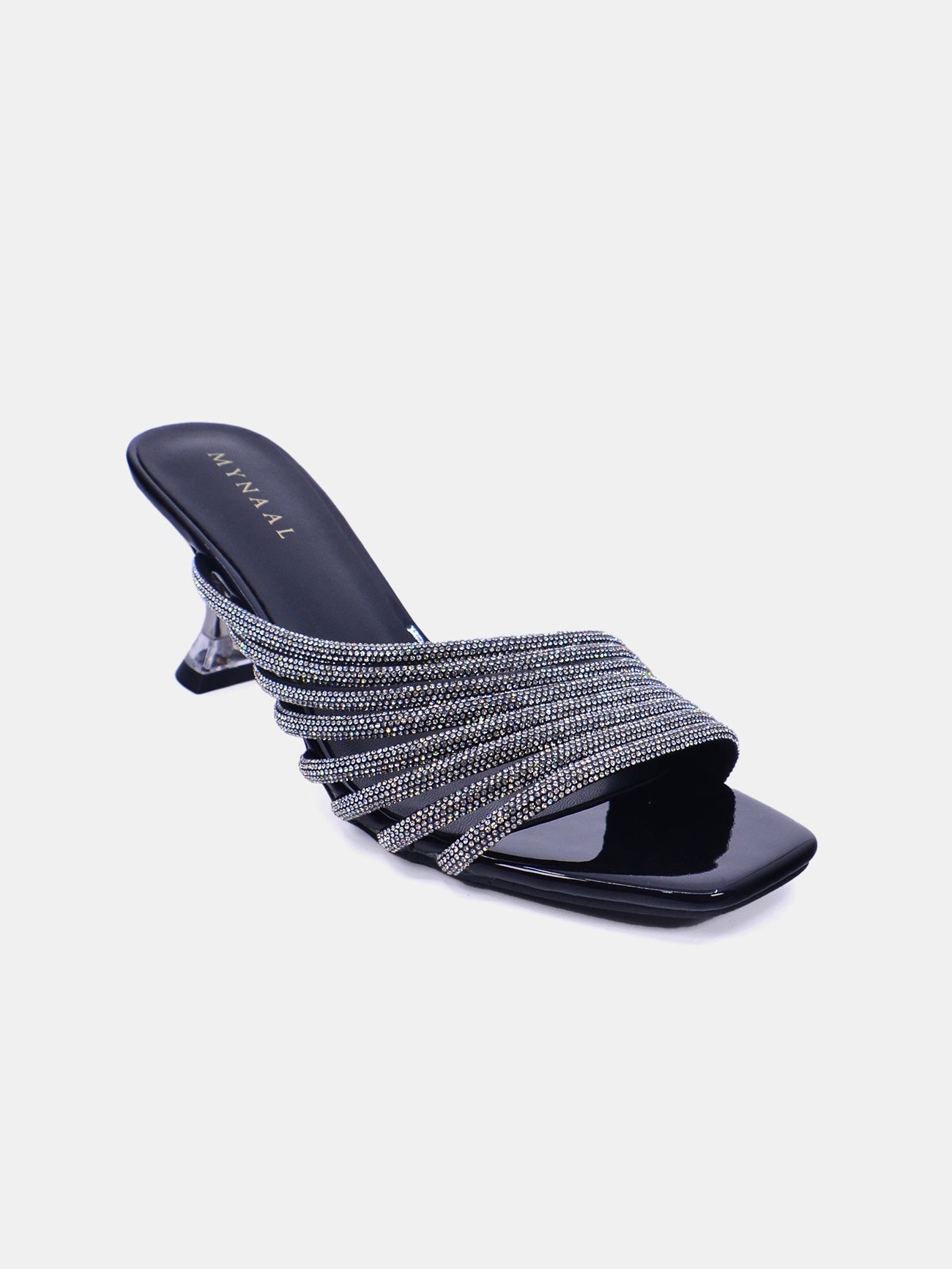 Mynaal Velia Women's Spool Heel Sandals #color_Black