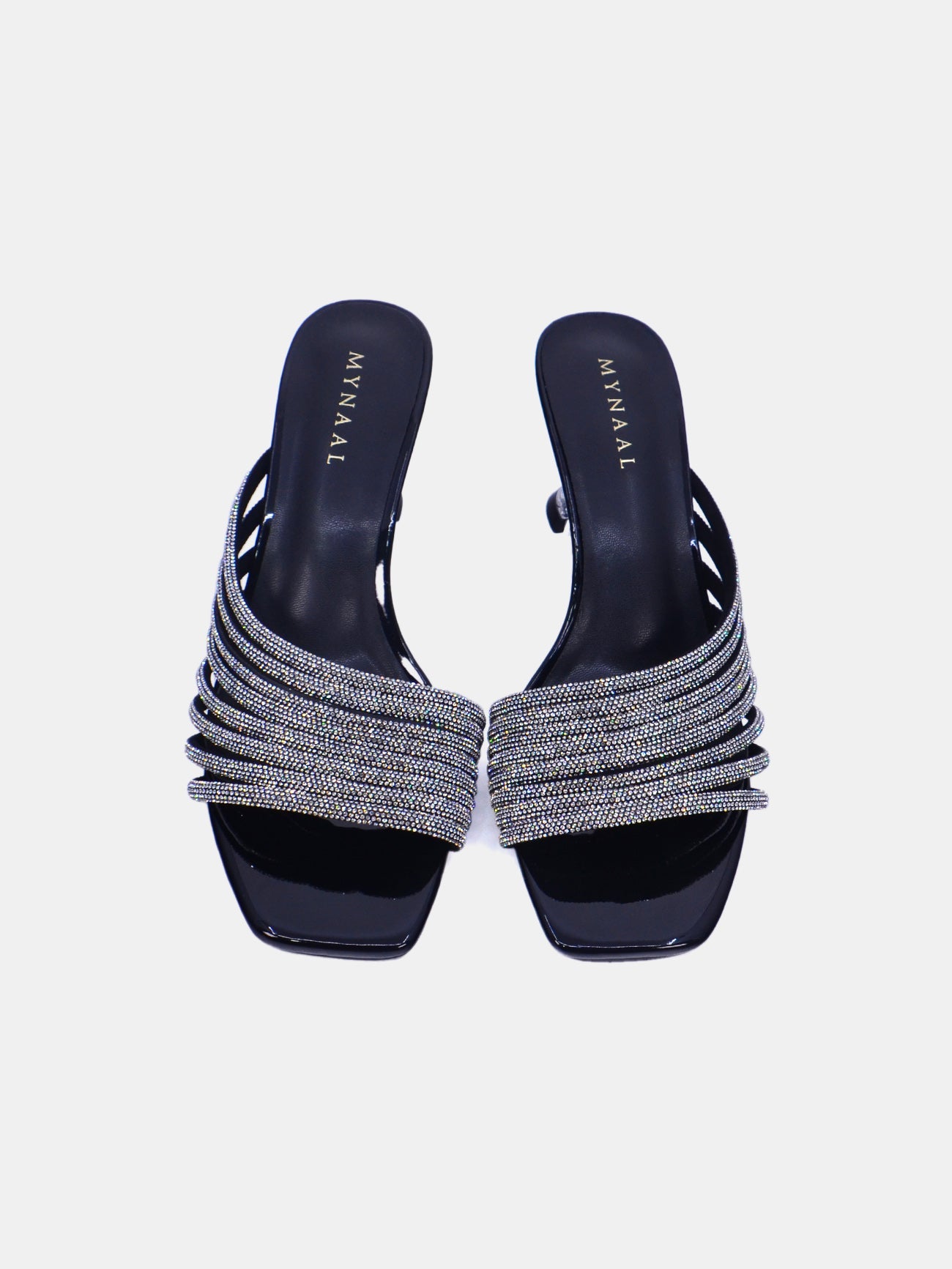 Mynaal Velia Women's Spool Heel Sandals #color_Black