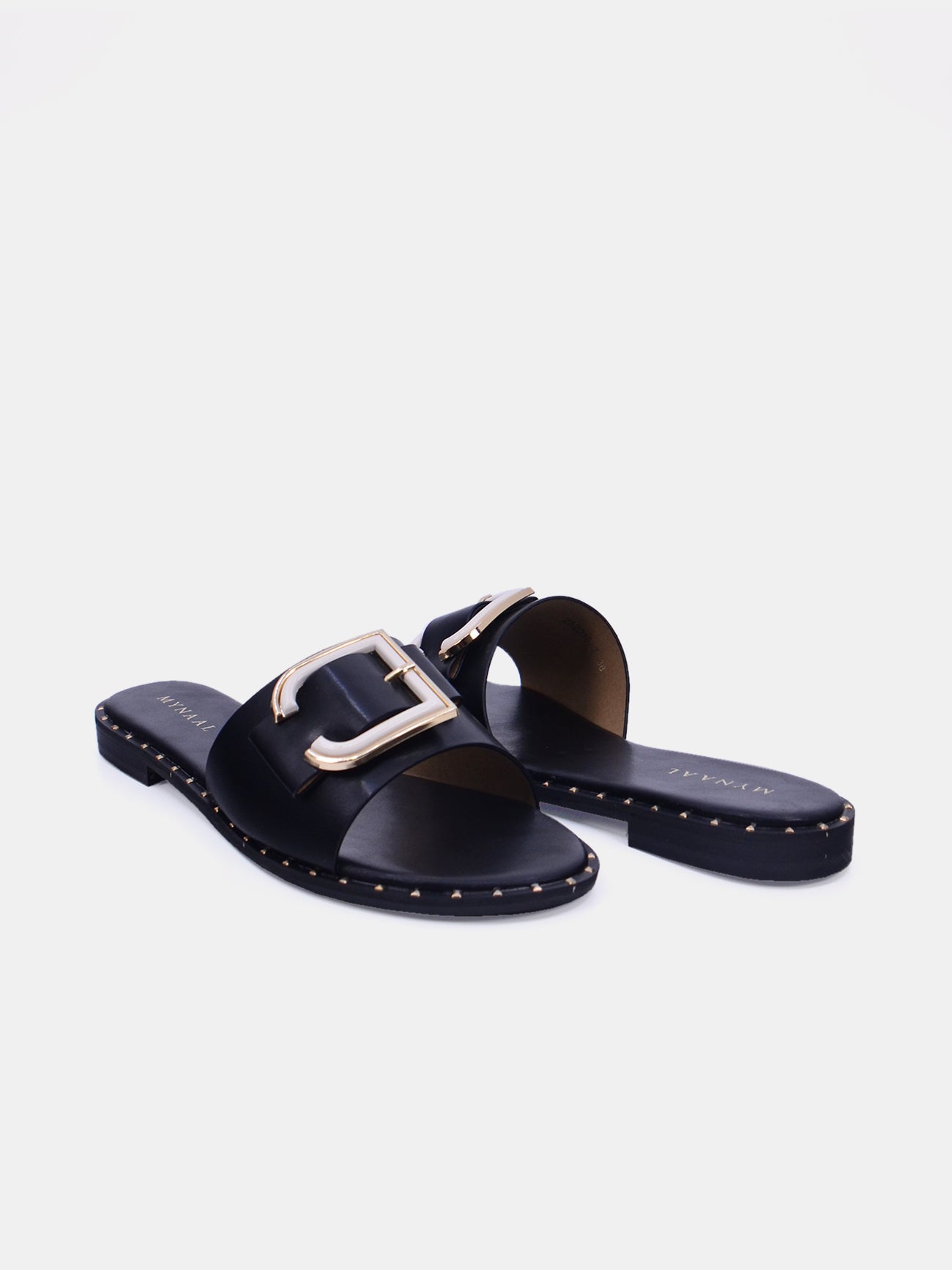 Mynaal Zephyr Women's Flat Sandals #color_Black