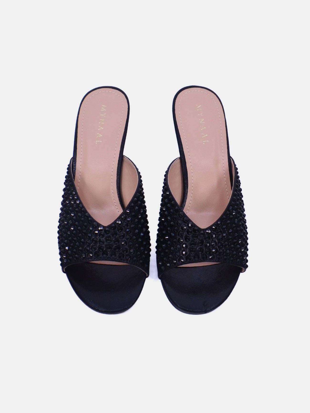 Mynaal Velaire Women's Kitten Heel Sandals #color_Black