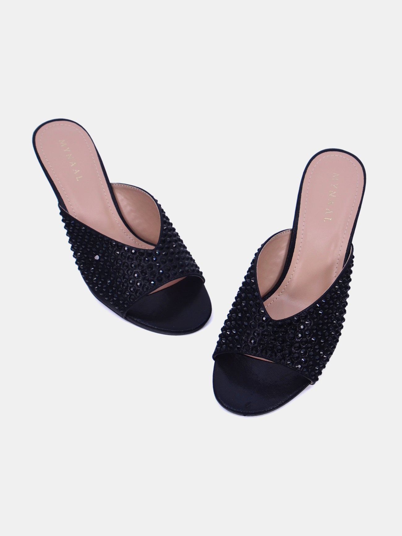 Mynaal Velaire Women's Kitten Heel Sandals #color_Black