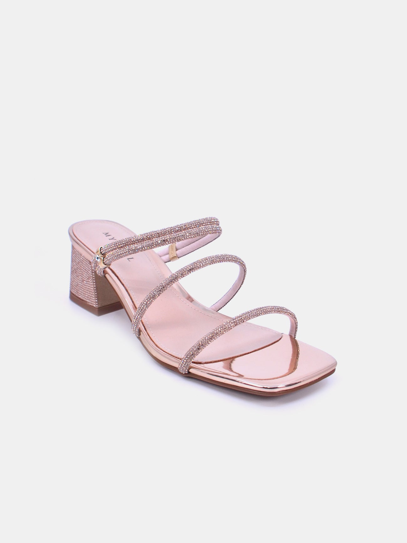 Mynaal Prismi Women's Block Heel Sandals #color_Gold