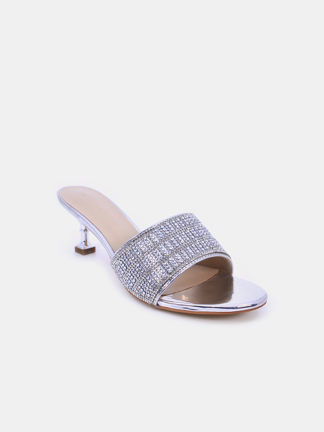 Mynaal Dazea Women's Kitten Heel Sandals #color_Silver