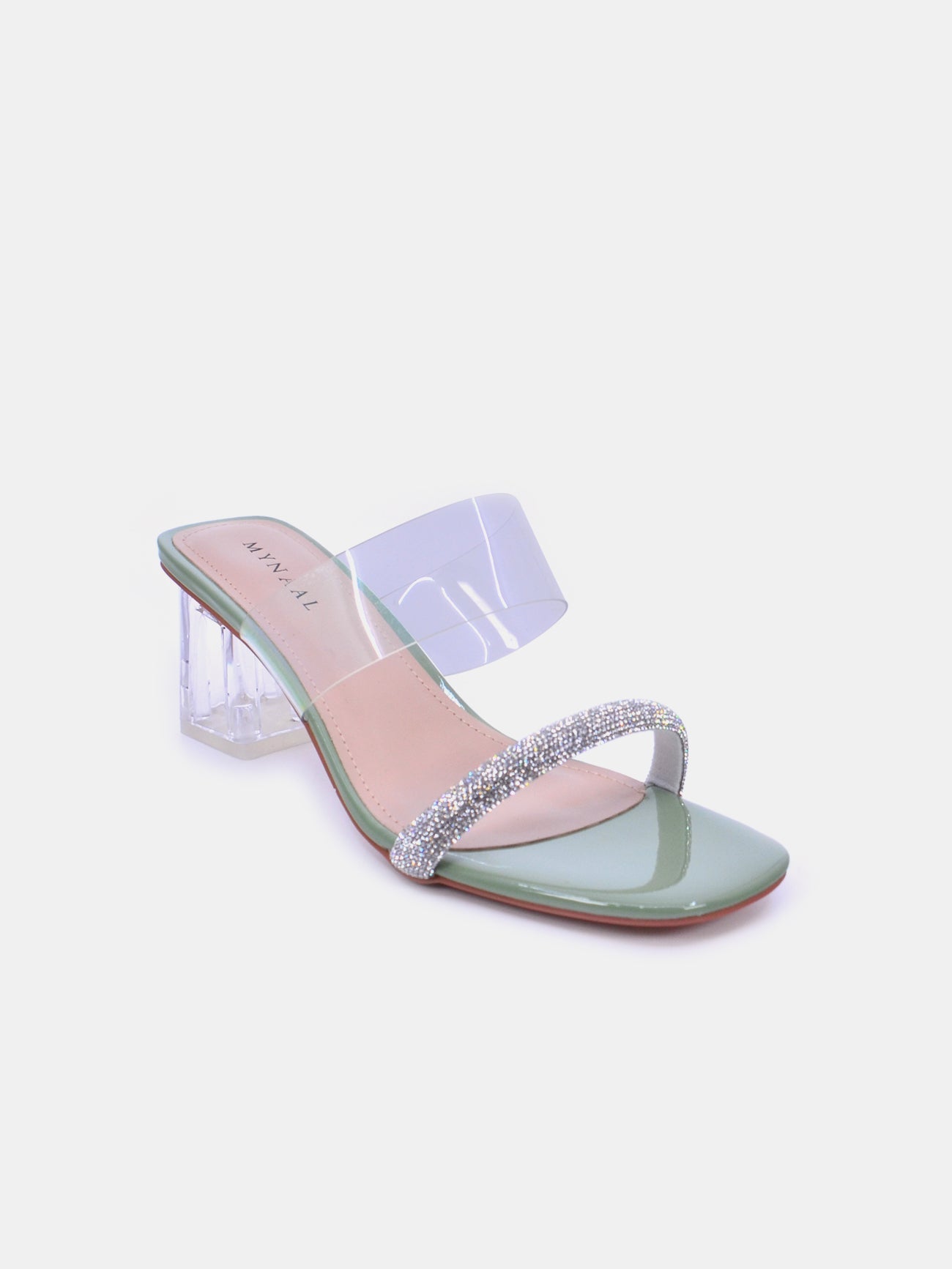 Mynaal Quira Women's Block Heel Sandals #color_Green