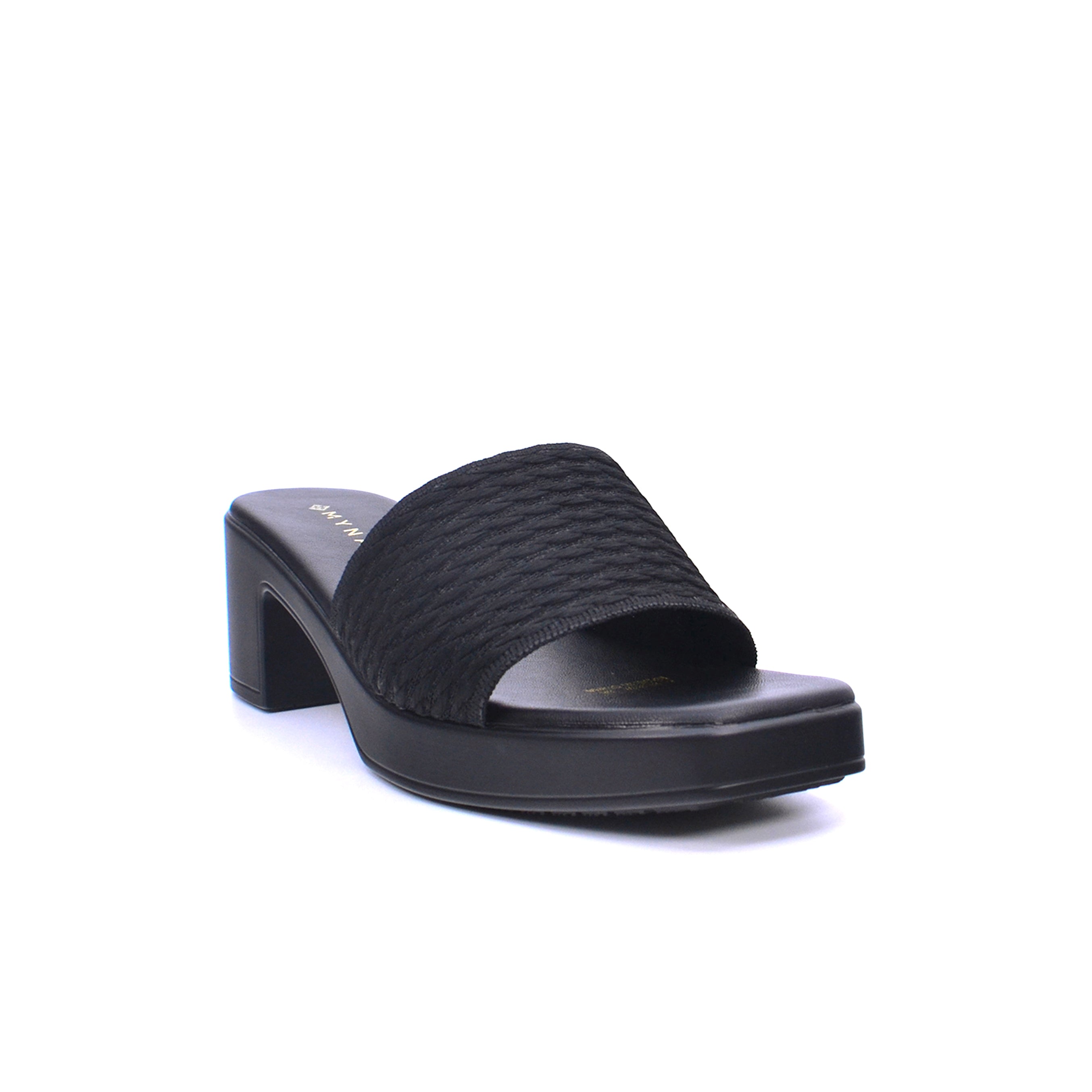 Mynaal 414Rj607 Women's Block-Heel Sandal #color_Black