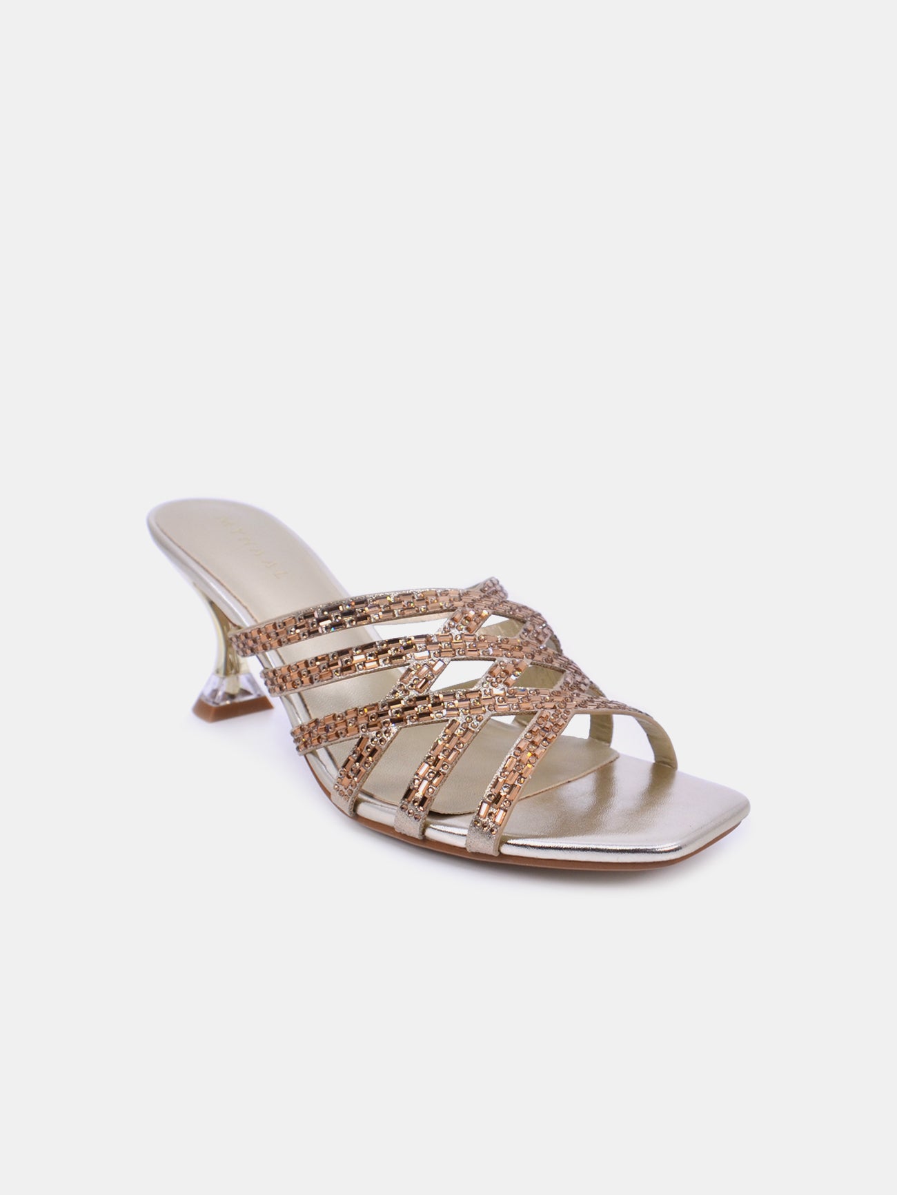 Mynaal Lumea Women's Spool Heel Sandals #color_Gold
