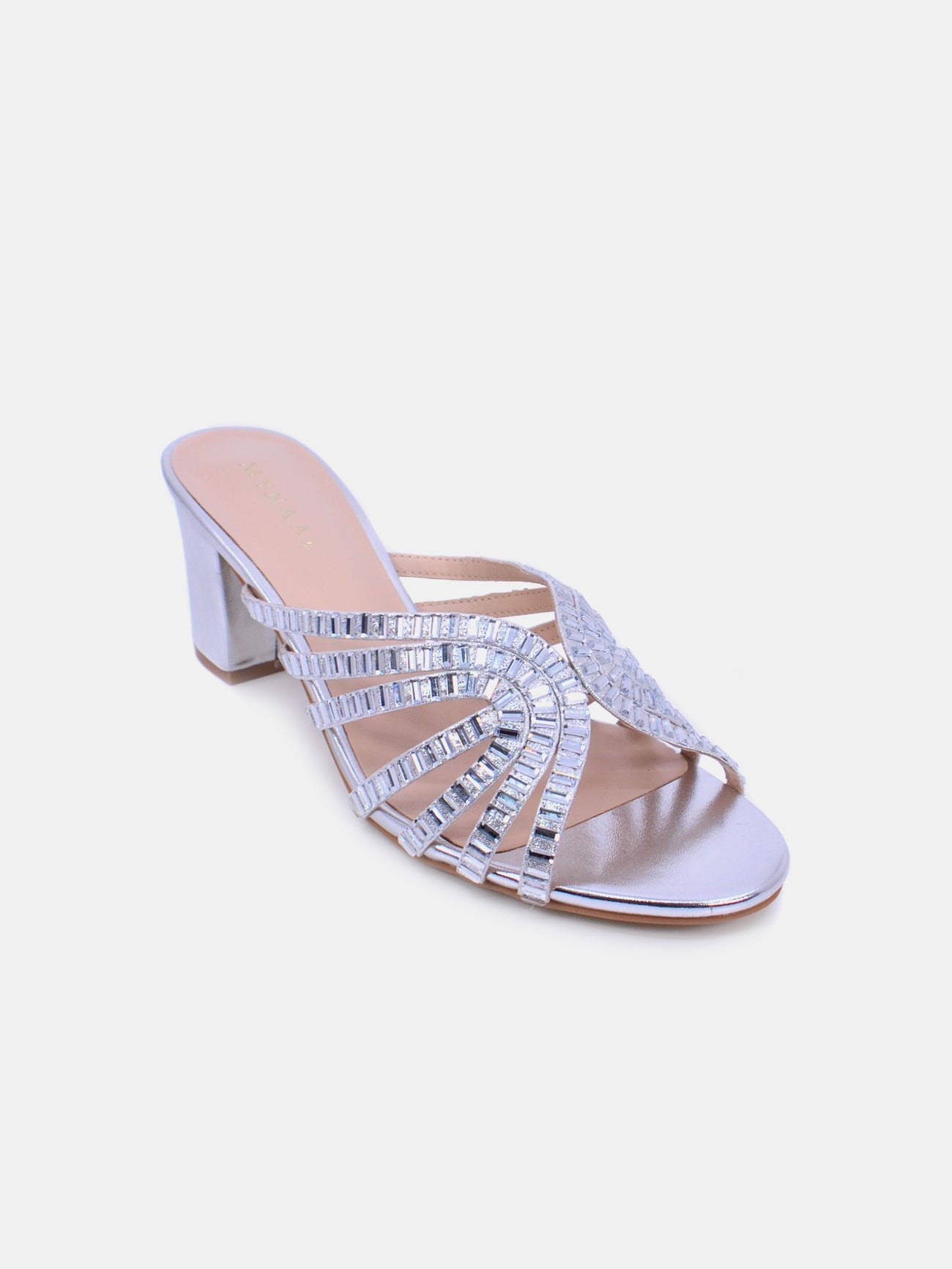 Mynaal Velaq Women's Block Heel Sandals #color_Silver