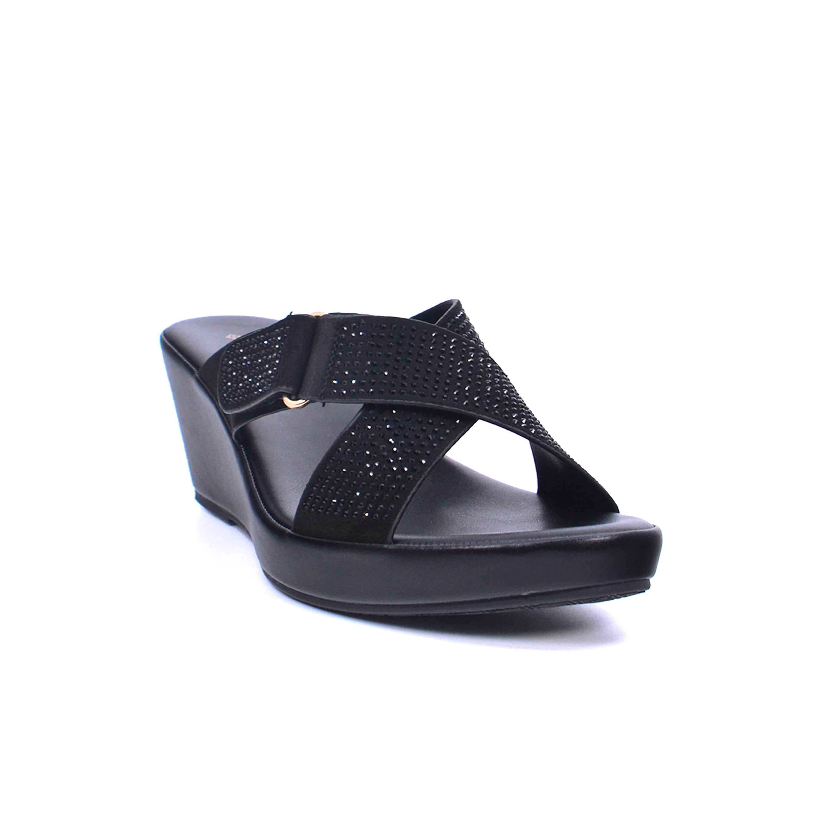 Mynaal 314Zd142 Women's Wedge Sandal #color_Black