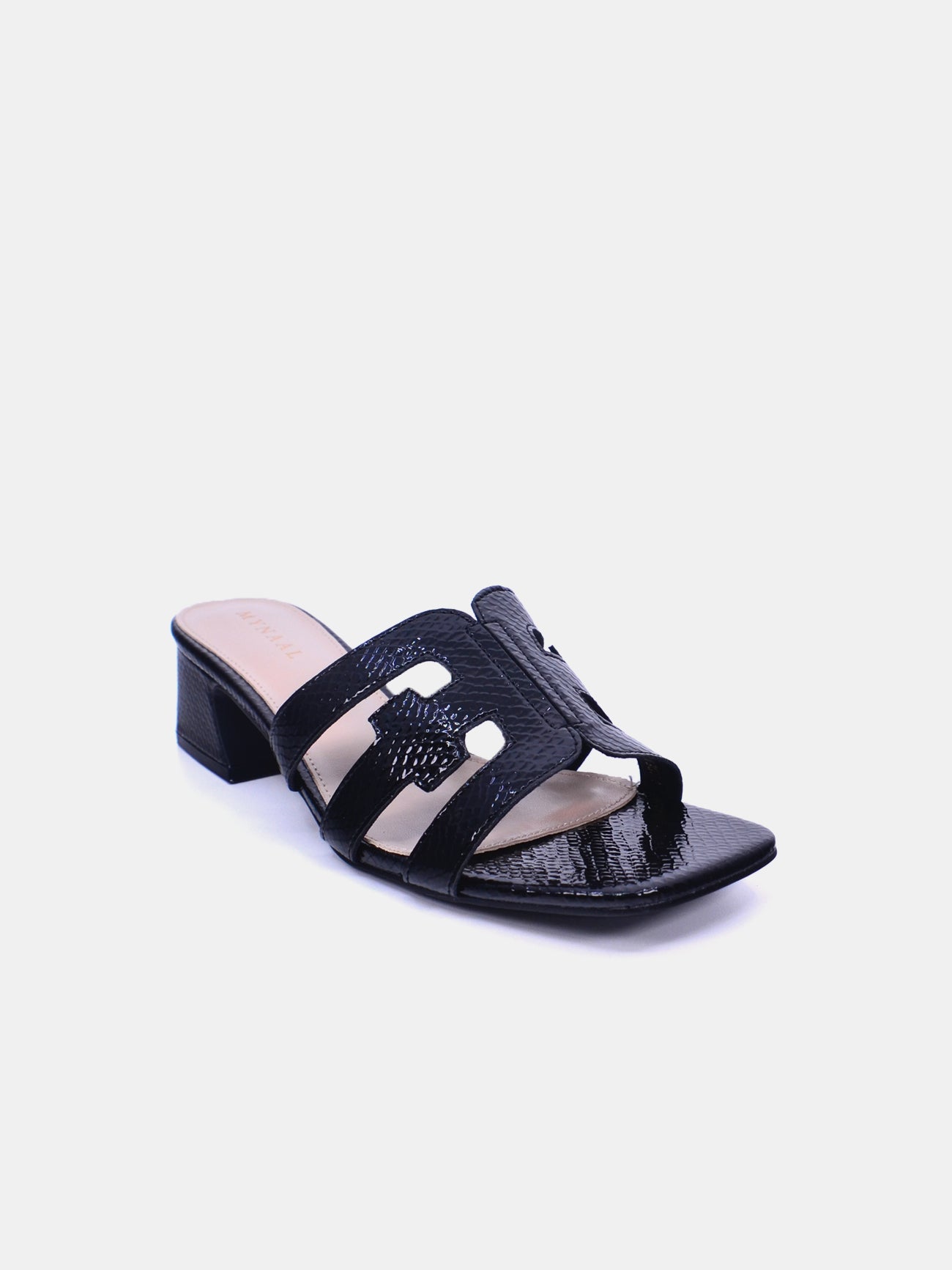 Mynaal Celestia Women's Block Heel Sandals #color_Black