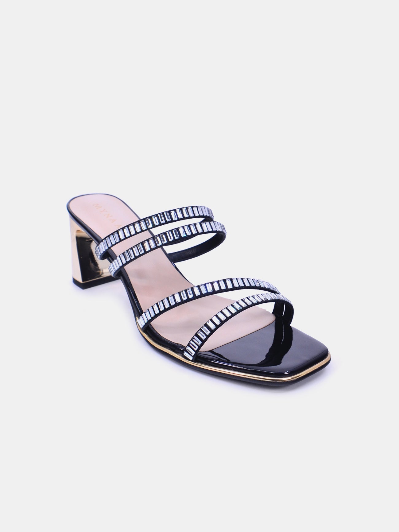 Mynaal Glemma Women's Block Heel Sandals #color_Black
