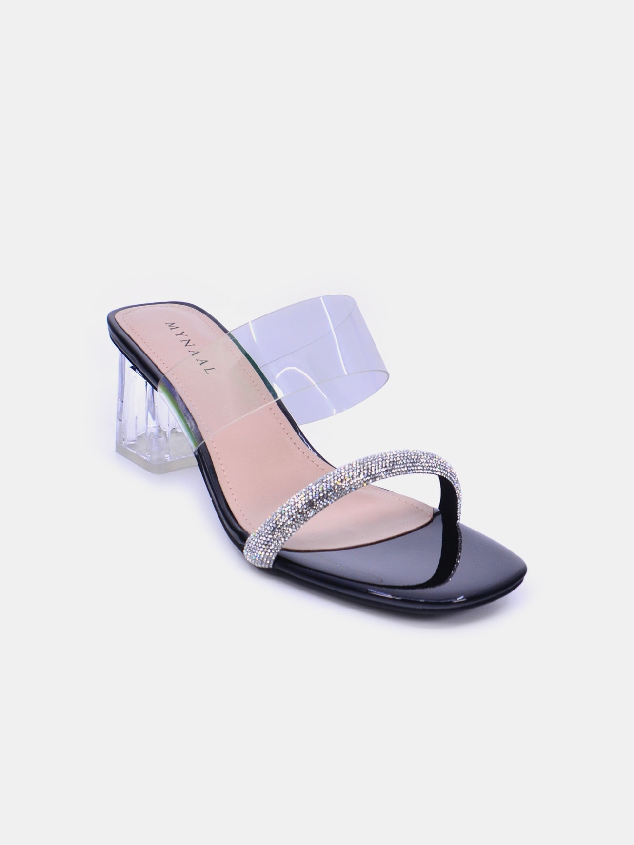 Mynaal Quira Women's Block Heel Sandals #color_Black