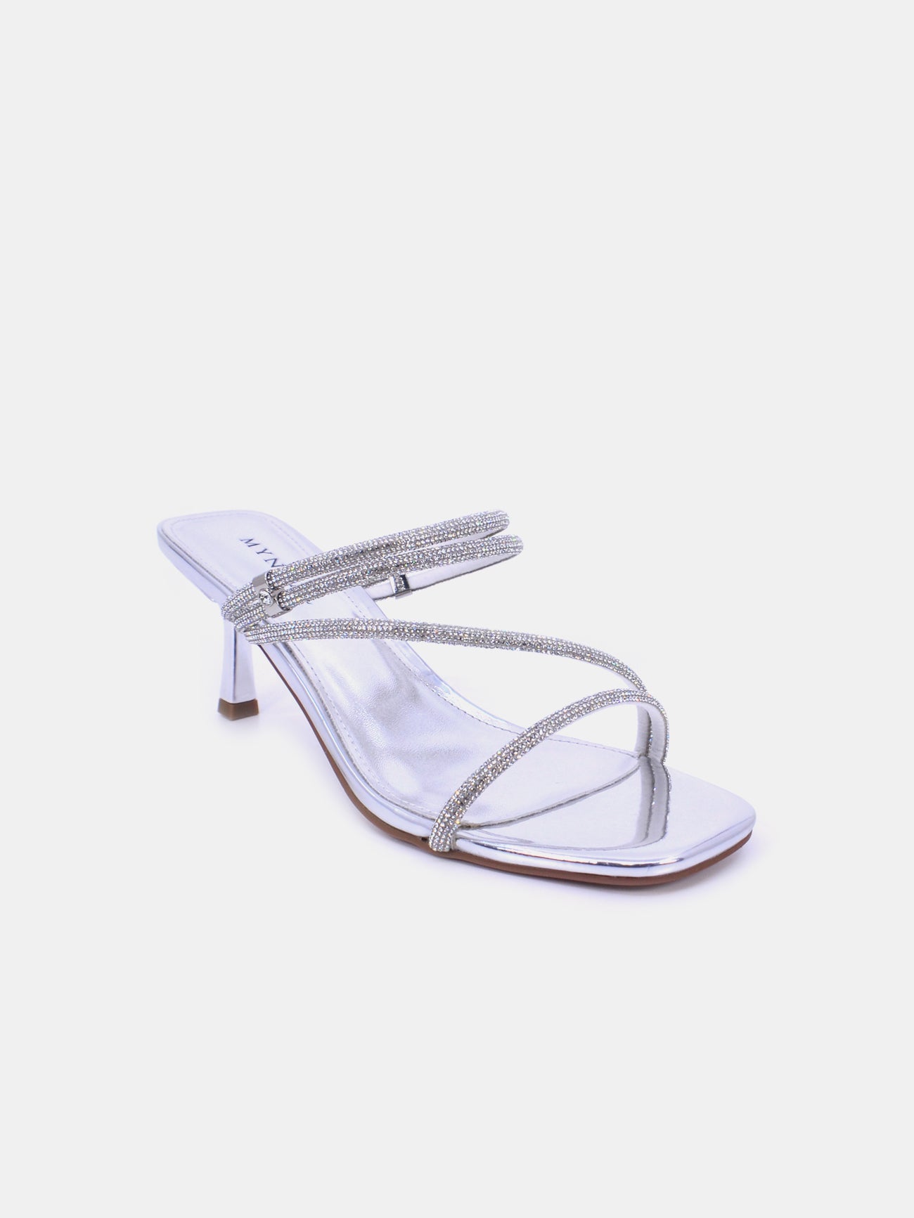 Mynaal Ethra Women's Pencil Heel Sandals #color_Silver