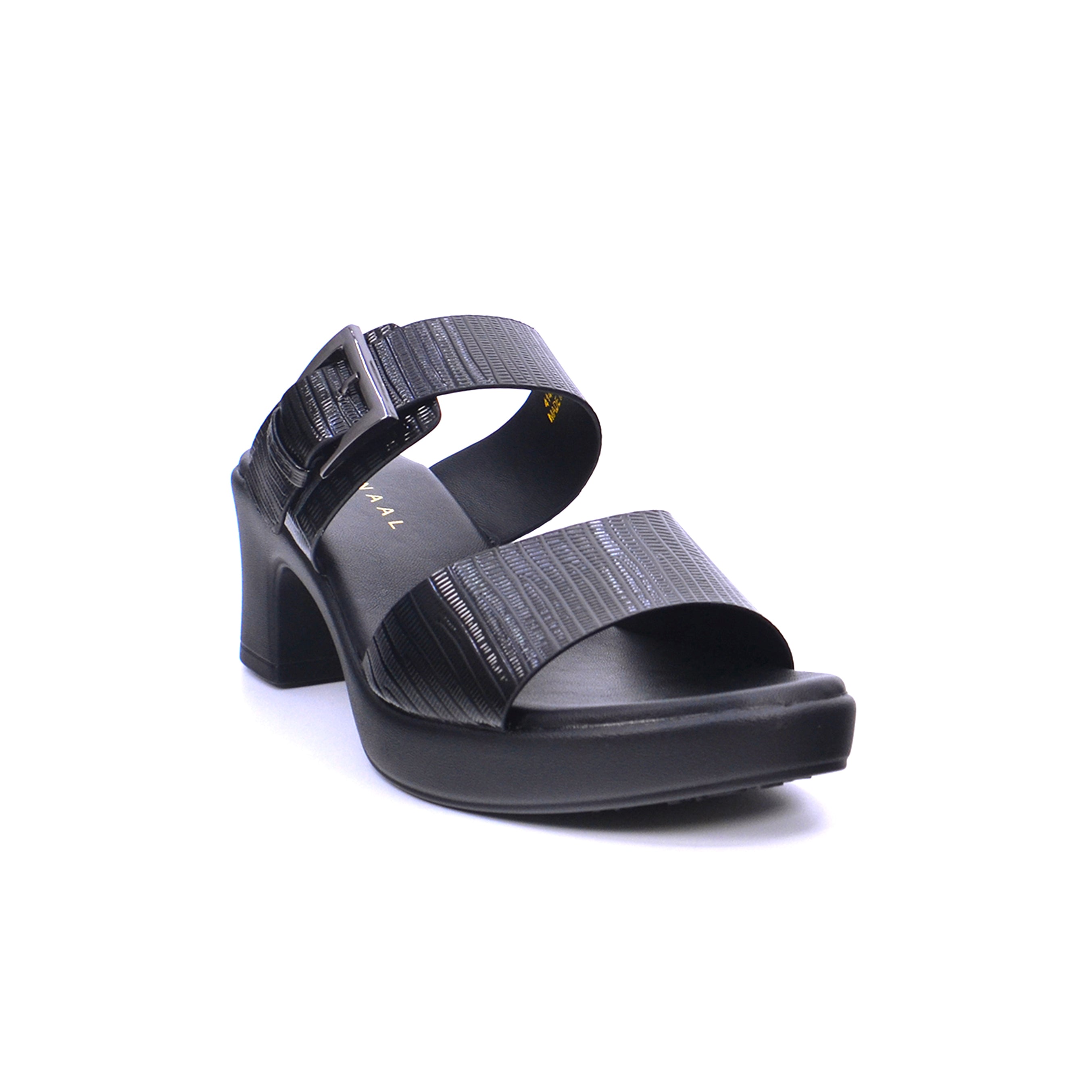 Mynaal 414Rj691 Women's Block Heel Sandal #color_Black