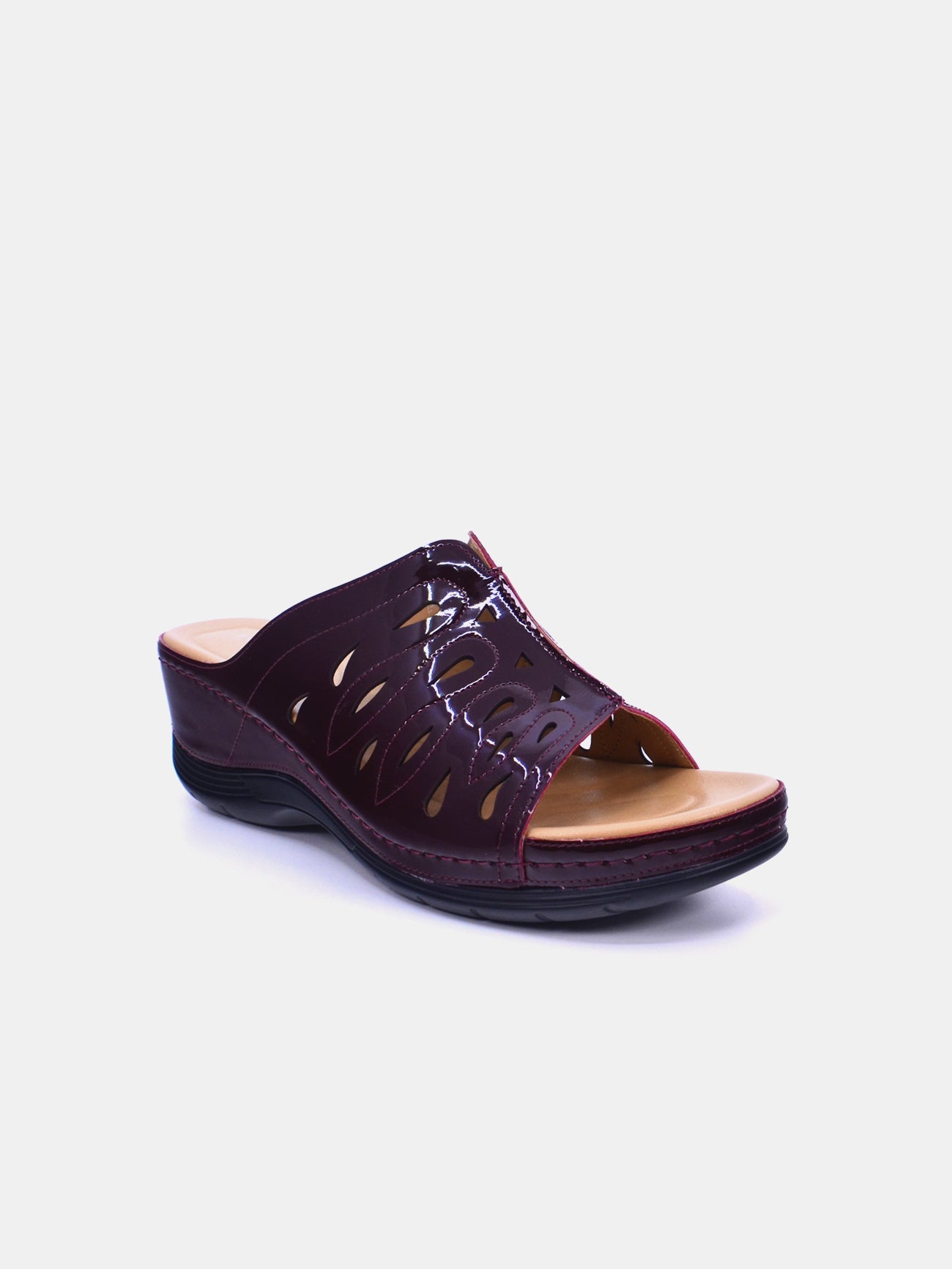 Michelle Morgan 2407-2 Women's Wedge Sandals #color_Maroon