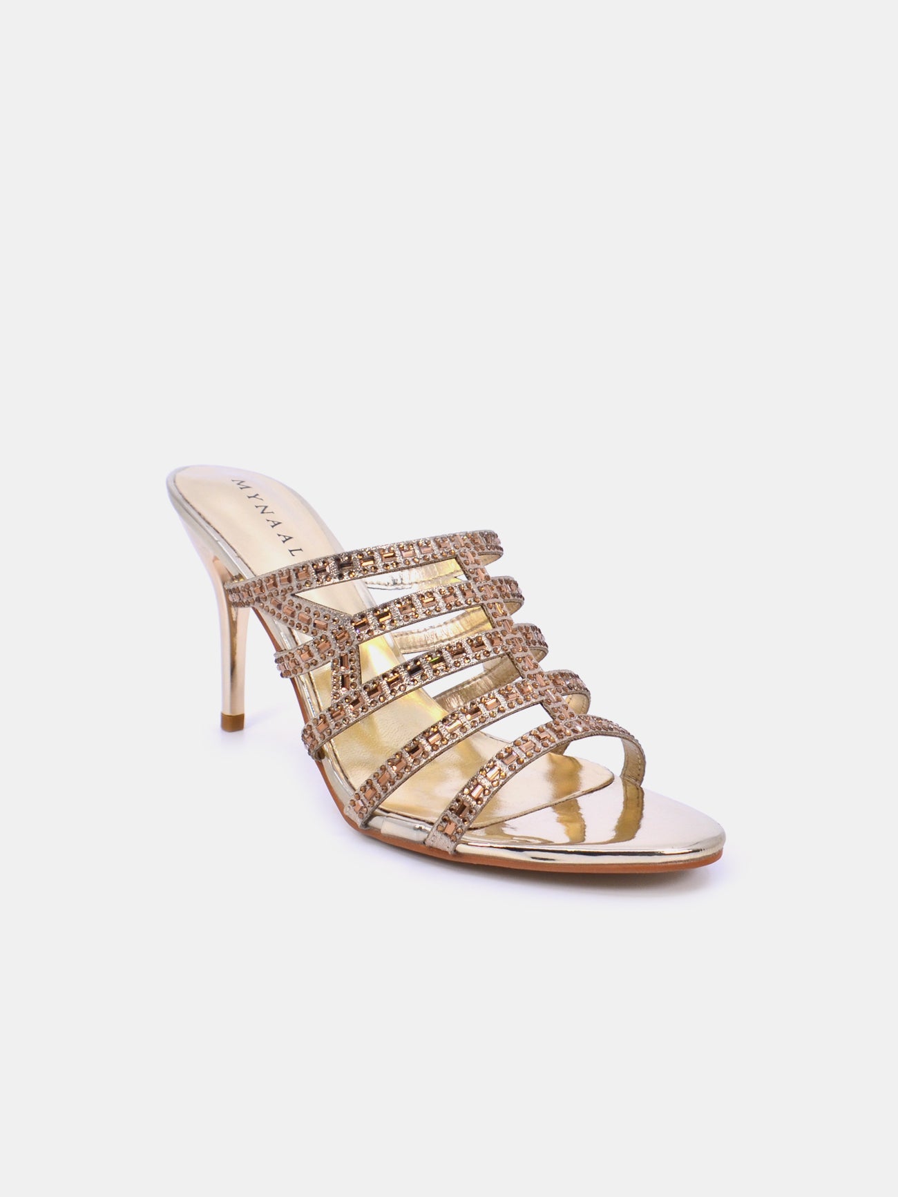 Mynaal Plumara Women's Pencil Heel Sandals #color_Gold