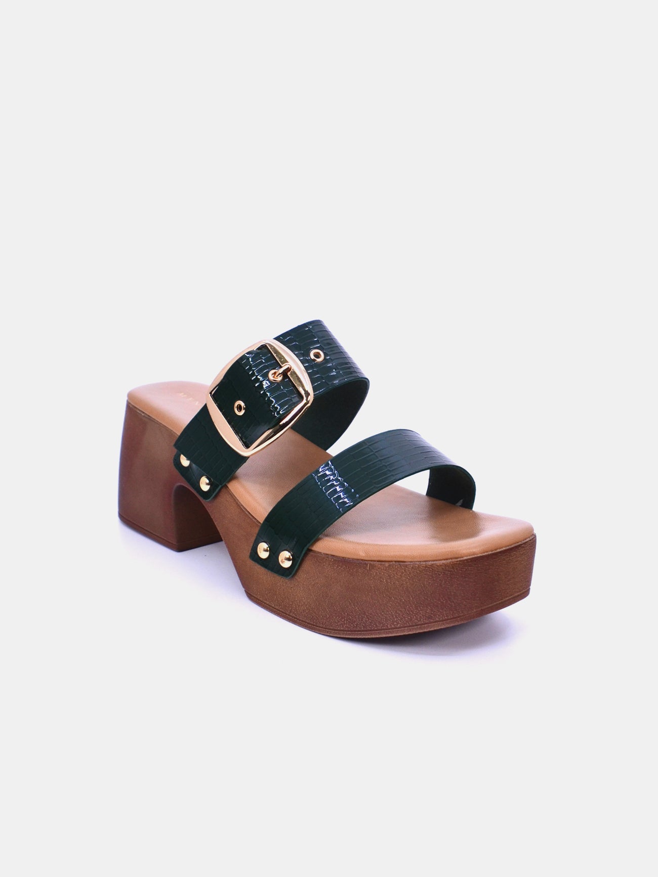 Mynaal Marcella Women's Block Heel Sandals #color_Green
