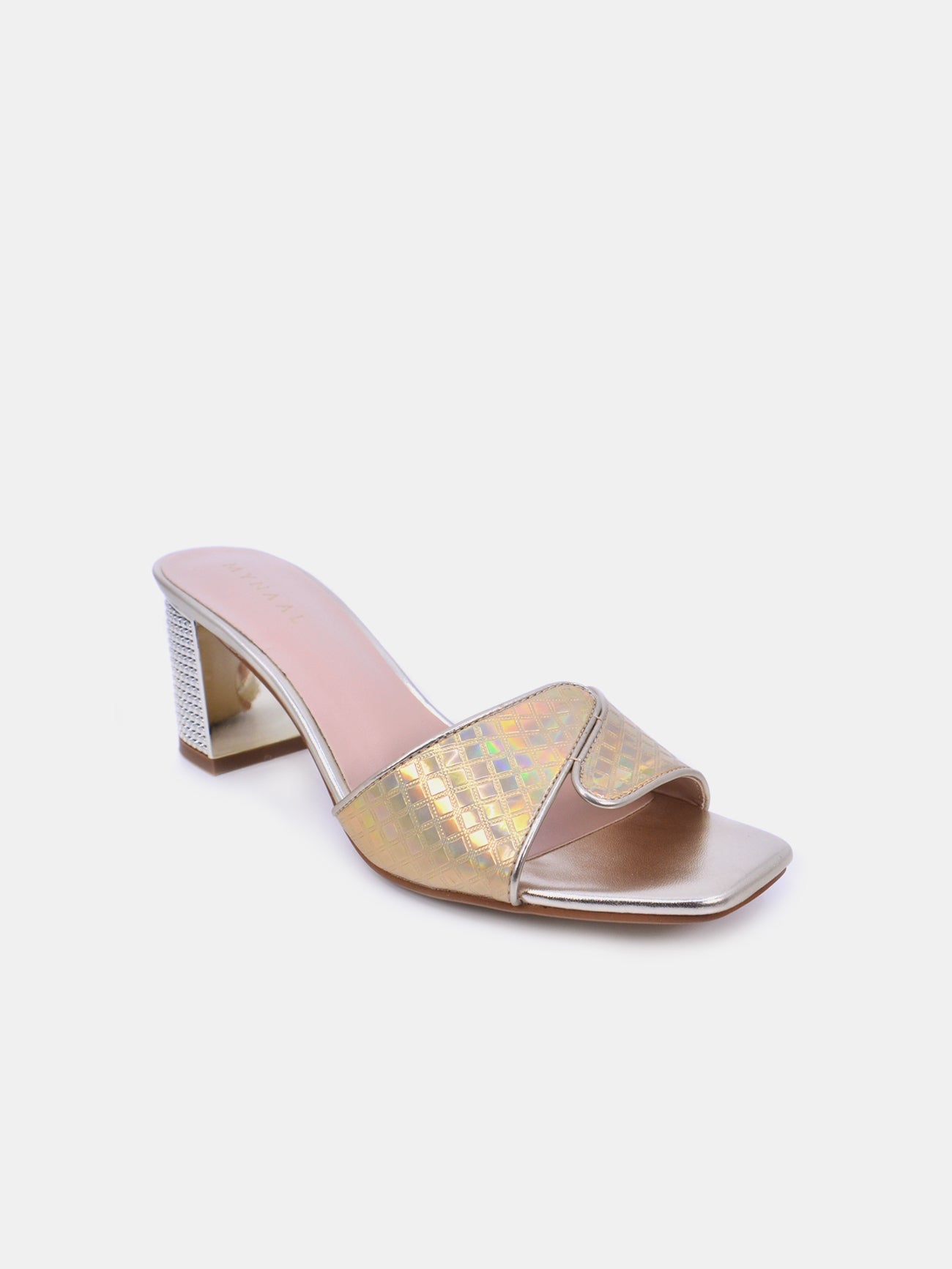 Mynaal Celest Women's Block Heel Sandals #color_Gold