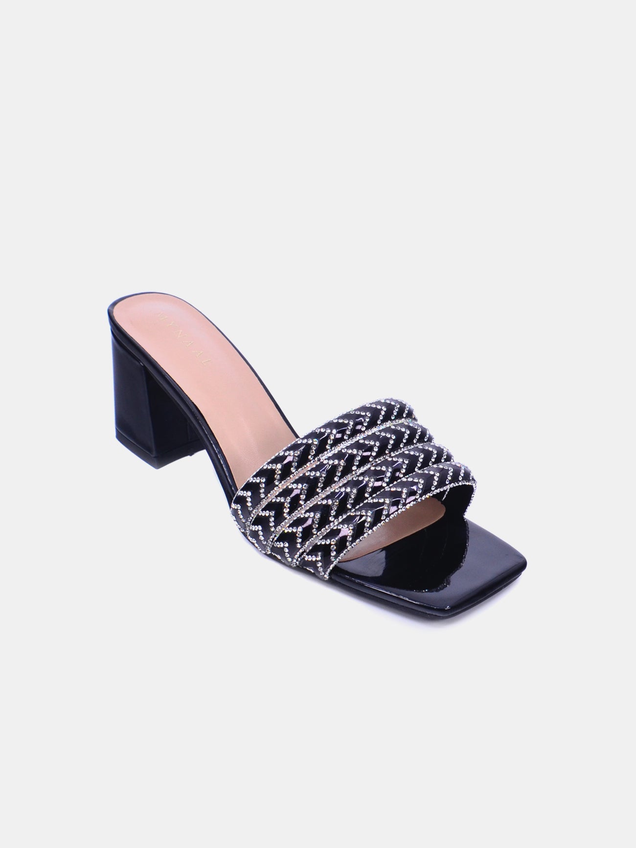Mynaal Styra Women's Block Heel Sandals #color_Black