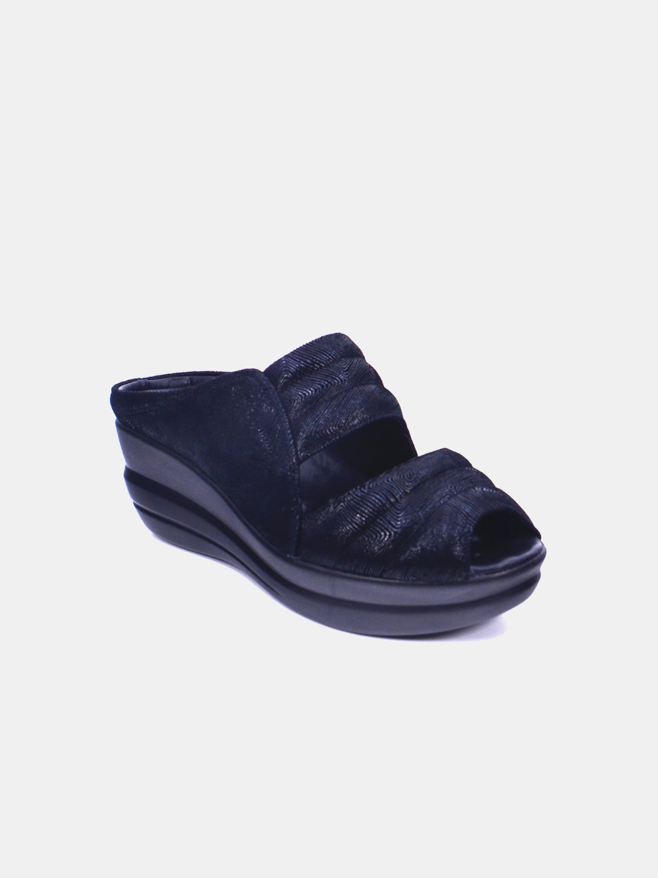 Michelle Morgan 19009-40 Women's Wedge Sandals #color_Black