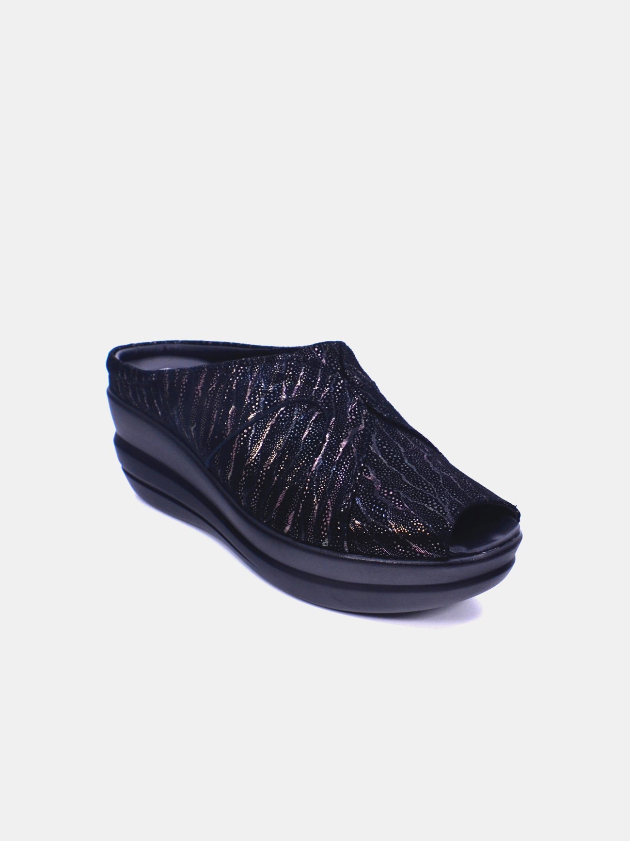 Michelle Morgan 19009-42 Women's Wedge Sandals #color_Black