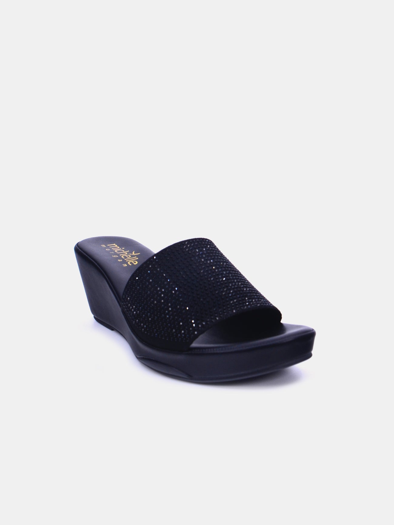 Michelle Morgan 214ZD011 Women's Wedge Sandals #color_Black