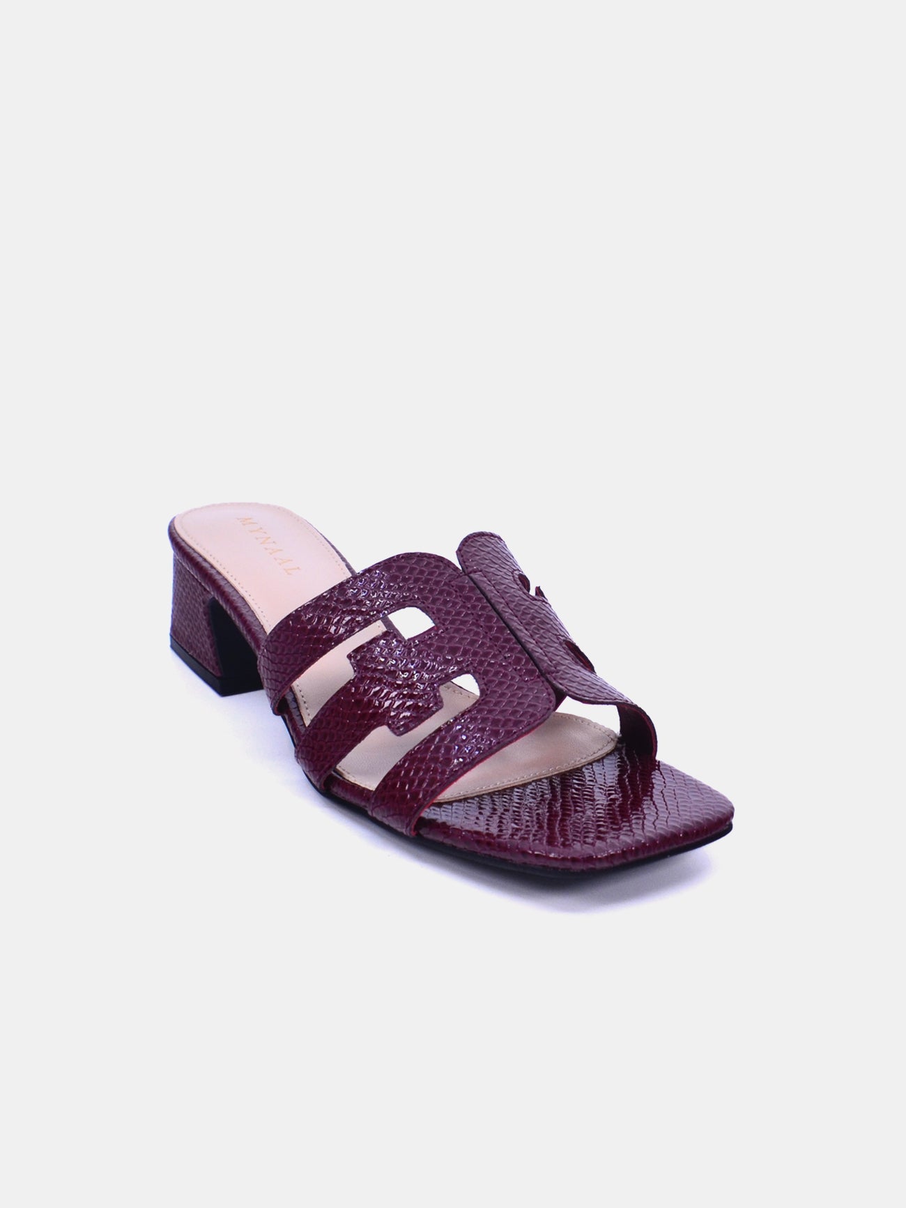 Mynaal Celestia Women's Block Heel Sandals #color_Maroon