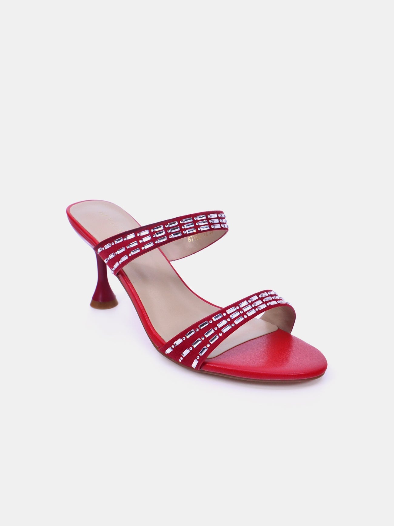 Mynaal Triselle Women's Kitten Heel Sandals #color_Red