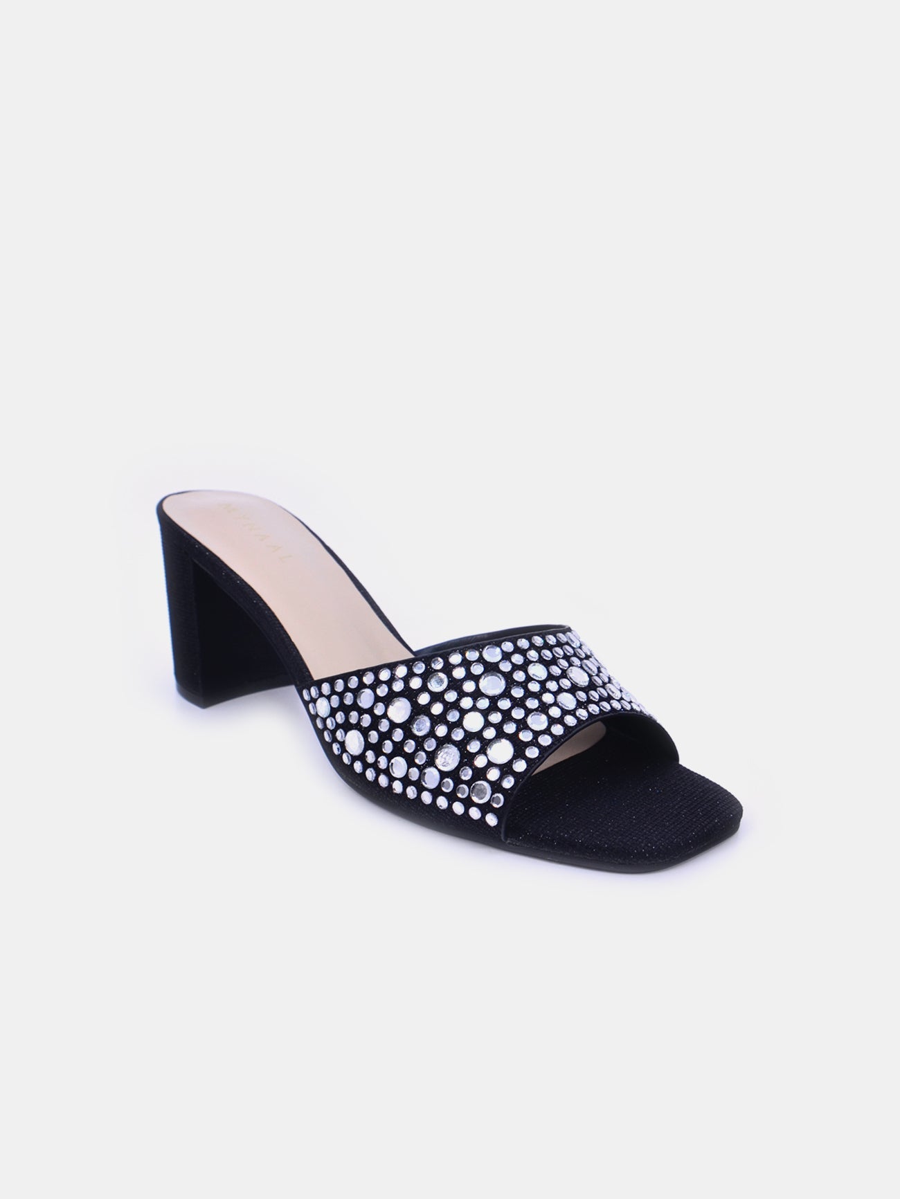 Mynaal Elixo Women's Block Heel Sandals #color_Black