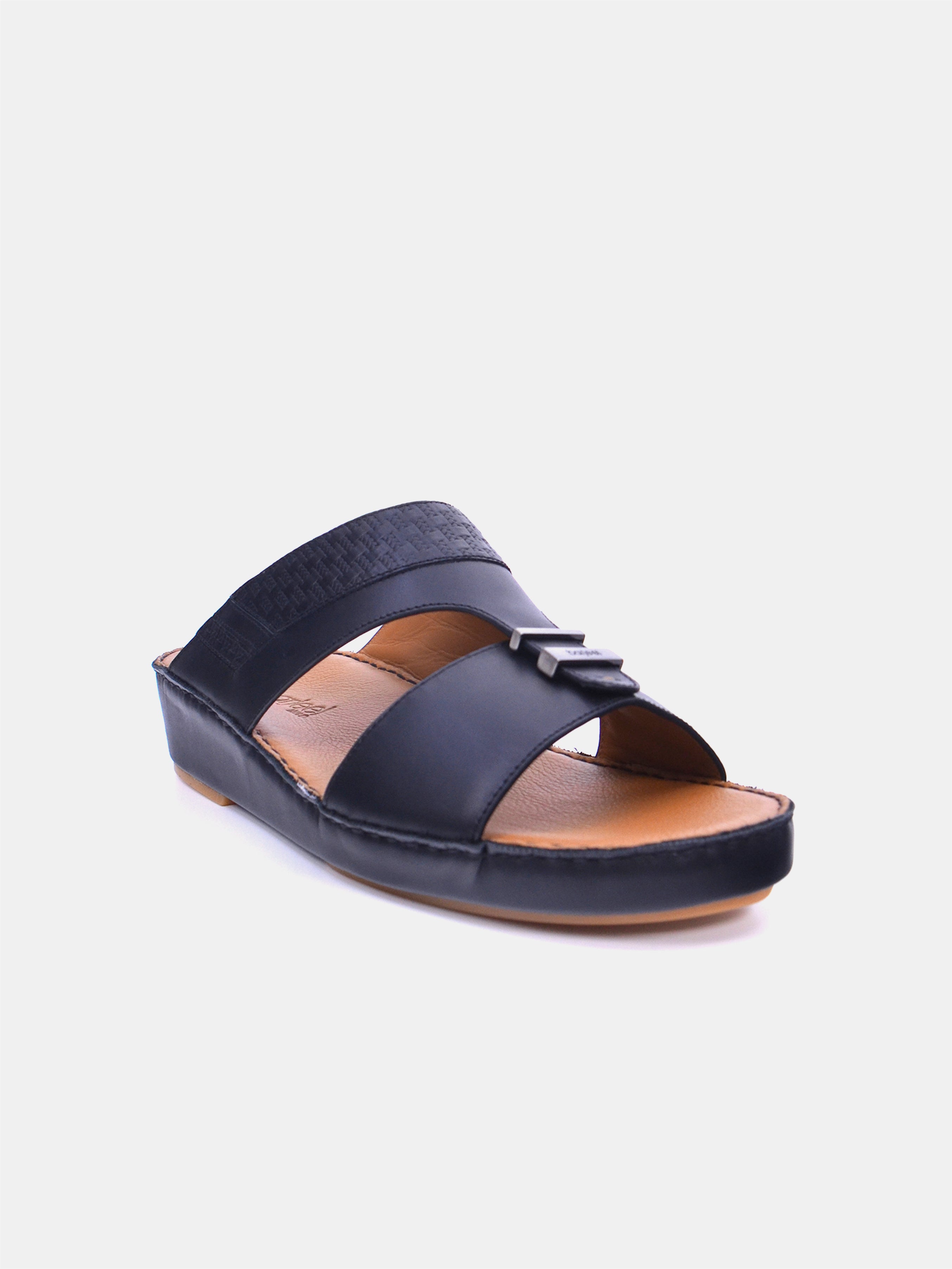 Barjeel Uno BS38 Men's Arabic Sandals #color_Black