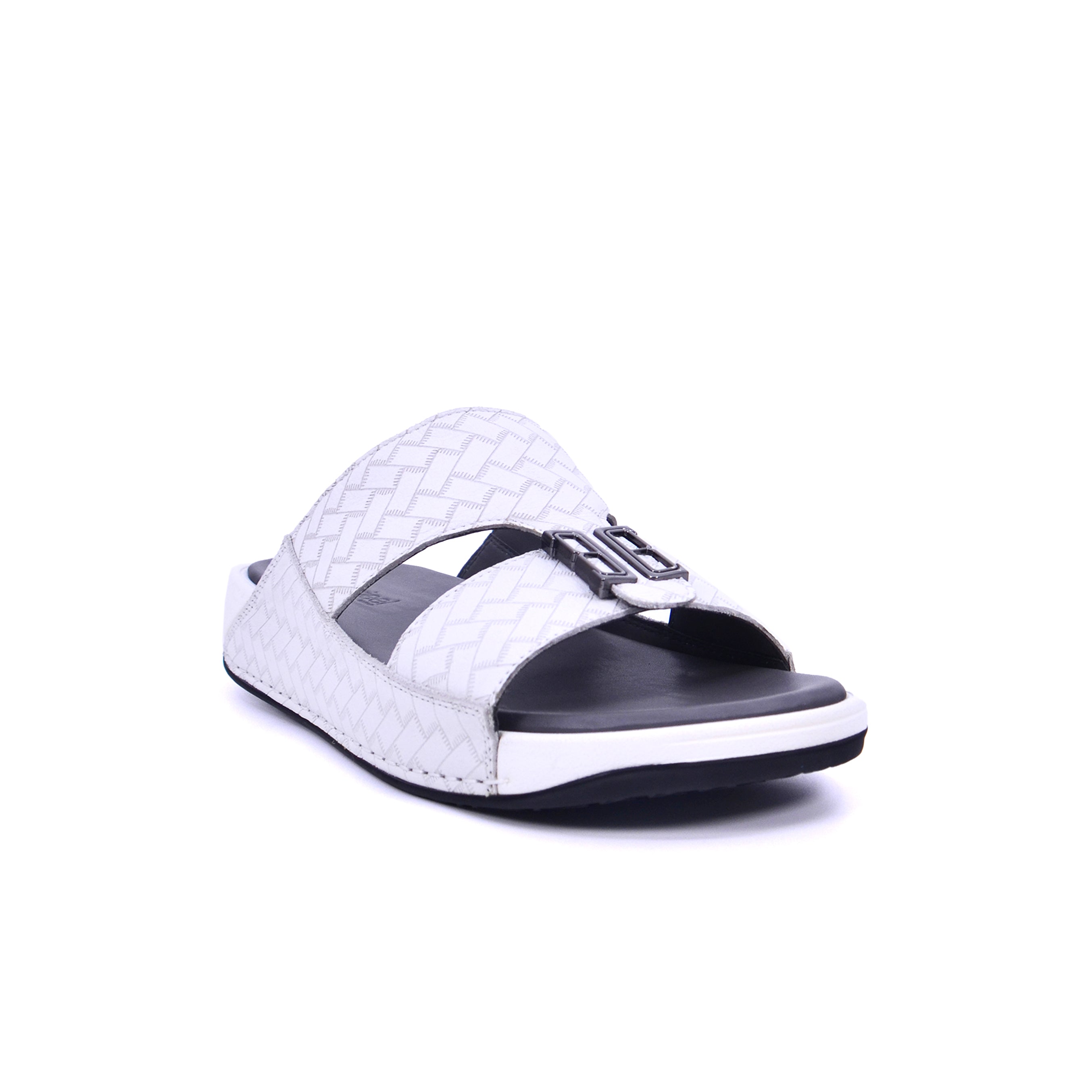 008-3157 Barjeel Uno 2368-1 Men's Arabic Sandals #color_White