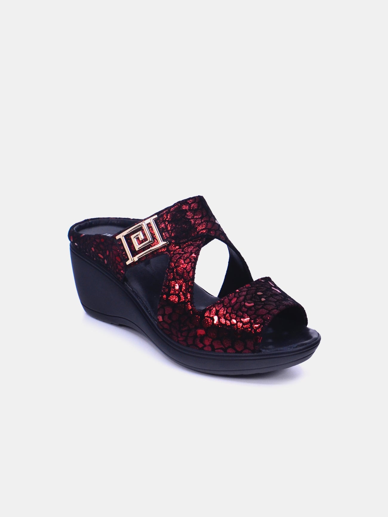 Michelle Morgan 20926-8 Women's Wedge Sandals #color_Maroon