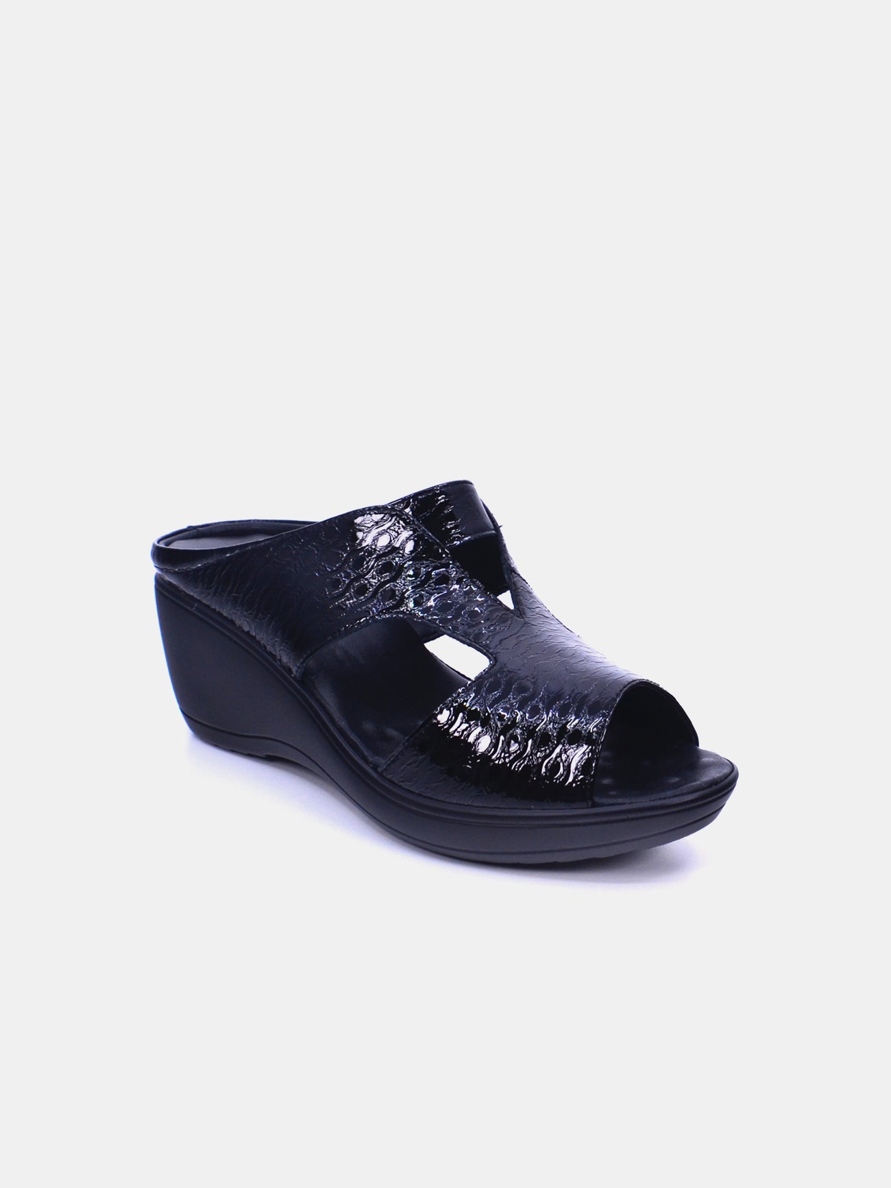 Michelle Morgan 20926-10 Women's Wedge Sandals #color_Black