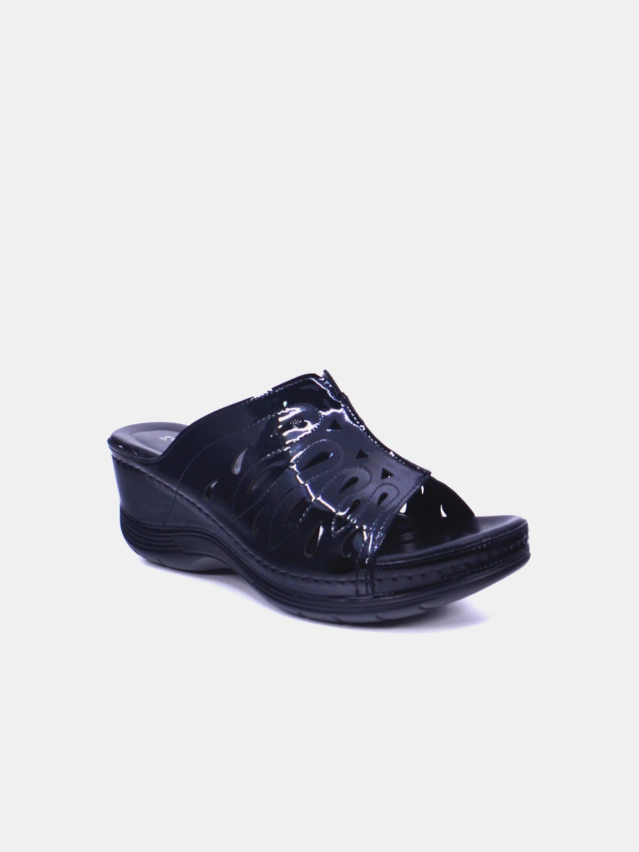 Michelle Morgan 2407-2 Women's Wedge Sandals #color_Black