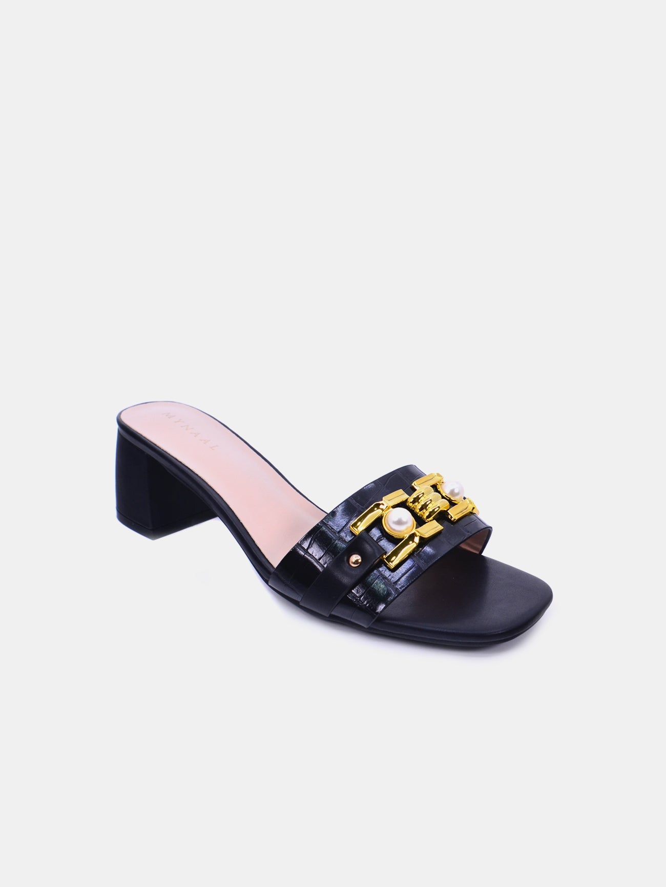 Mynaal Nova Women's Block Heel Sandals #color_Black
