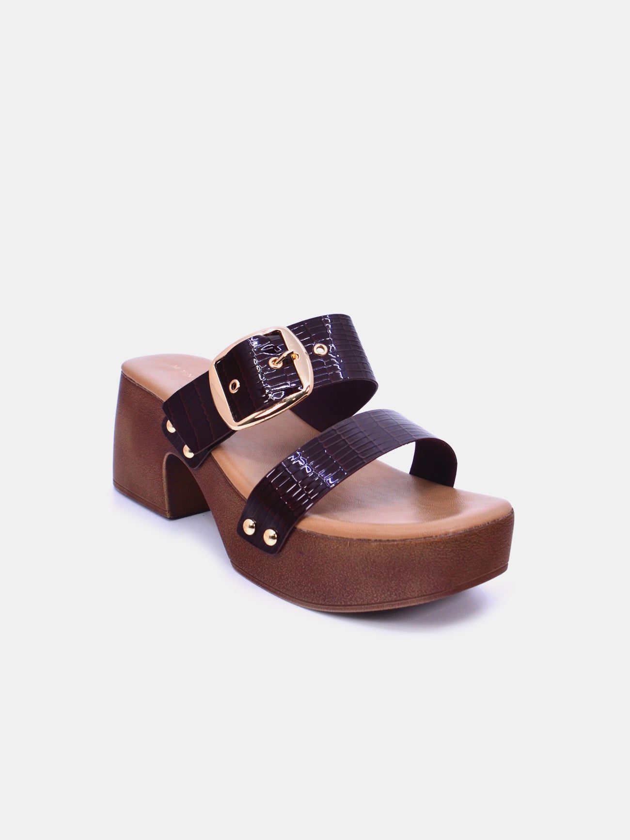 Mynaal Marcella Women's Block Heel Sandals #color_Brown